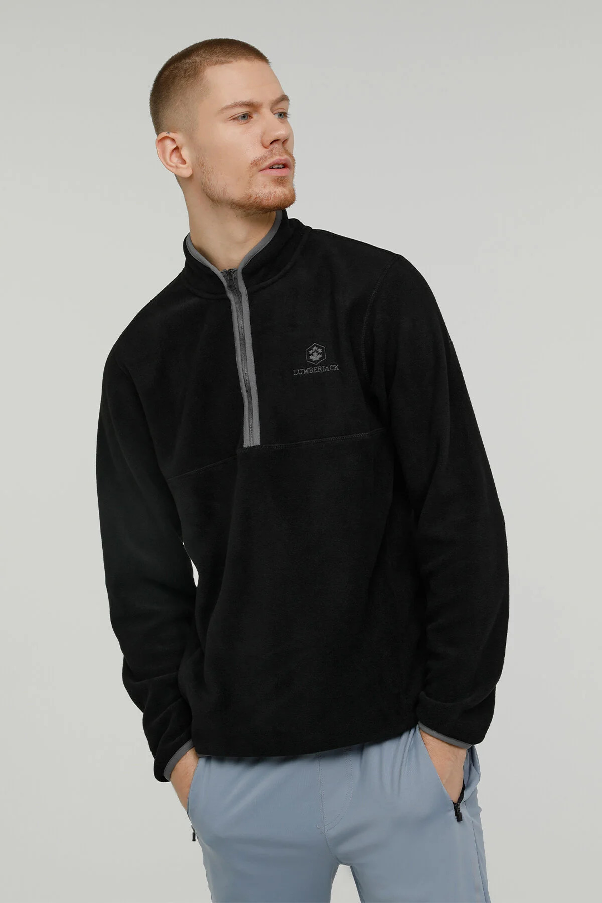 Lumberjack Yarım Fermuarlı Zack Siyah Erkek Polar 2W7lmp1023pr
