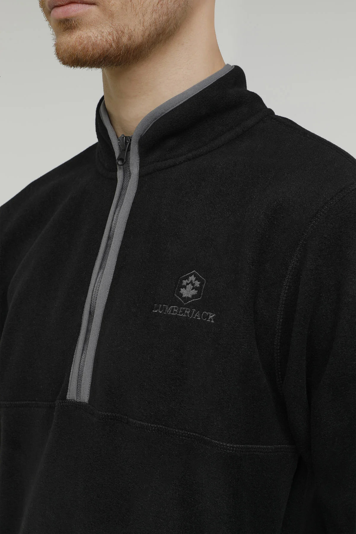 Lumberjack Yarım Fermuarlı Zack Siyah Erkek Polar 2W7lmp1023pr