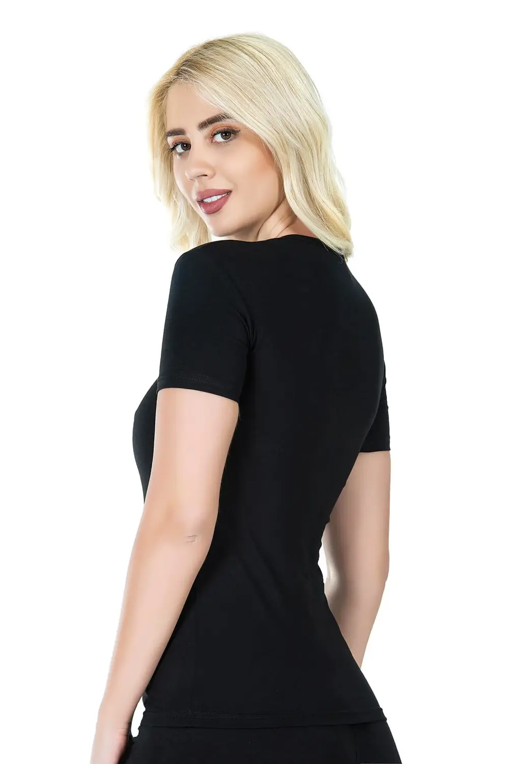 Yarım Kol V Yaka Kadın Tişört 227