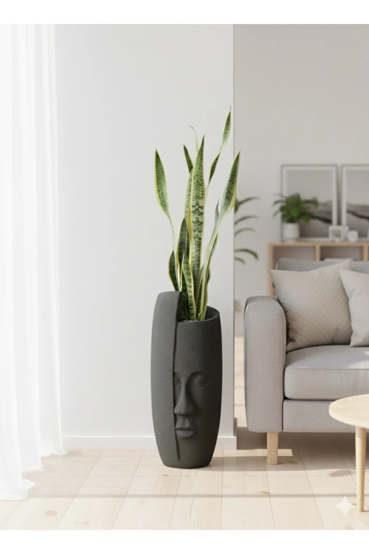 Yarım Yüz Fiber Polyester Saksıda Paşa Kılıcı