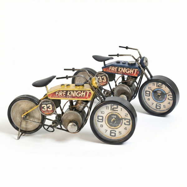 Yarış Motoru Tasarımlı Dekoratif Masaüstü Saat