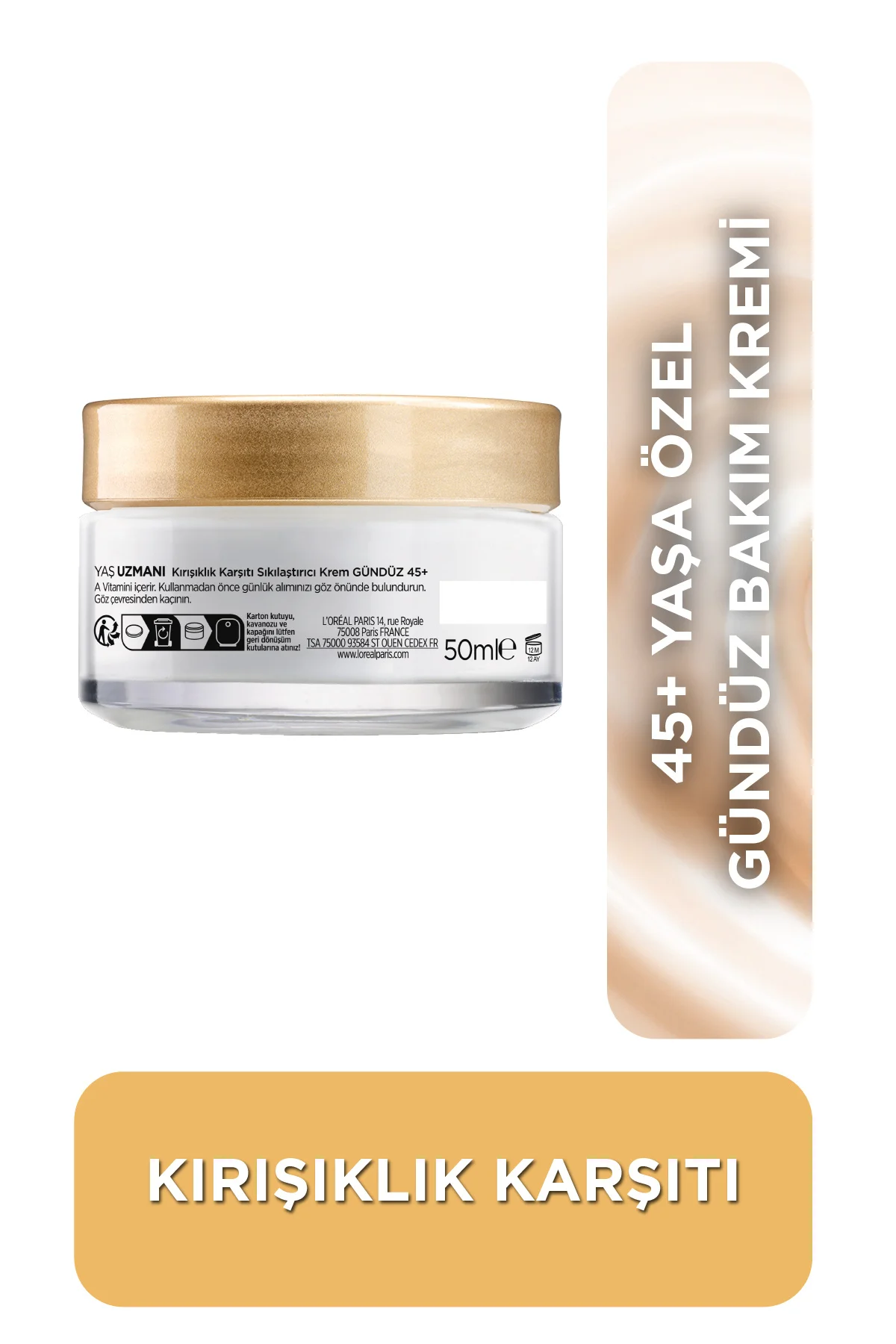 Yaş Uzmanı 45+ Retino Peptit İçeren Kırışıklık Karşıtı Sıkılaştırıcı Gündüz Kremi 50 ml Yaş Uzmanı 45+ Retino Peptit İçeren Kırışıklık Karşıtı Sıkılaştırıcı Gündüz Kremi 50 ml