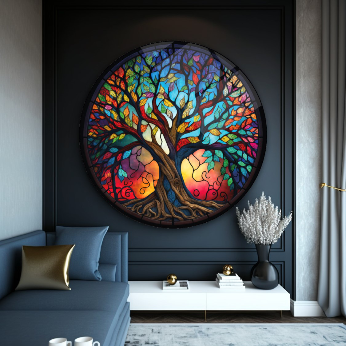 Pi Dekorasyon Yaşam Ağaci Vitray Yuvarlak Cam Tablo | Hediyelik, Dekoratif, Ofi Pi Dekorasyon Yaşam Ağaci Vitray Yuvarlak Cam Tablo | Hediyelik, Dekoratif, Ofi
