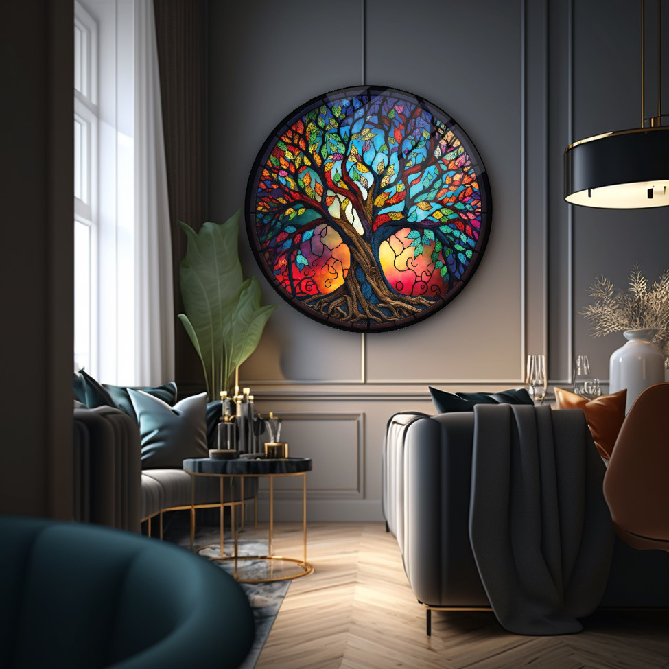 Pi Dekorasyon Yaşam Ağaci Vitray Yuvarlak Cam Tablo | Hediyelik, Dekoratif, Ofi Pi Dekorasyon Yaşam Ağaci Vitray Yuvarlak Cam Tablo | Hediyelik, Dekoratif, Ofi