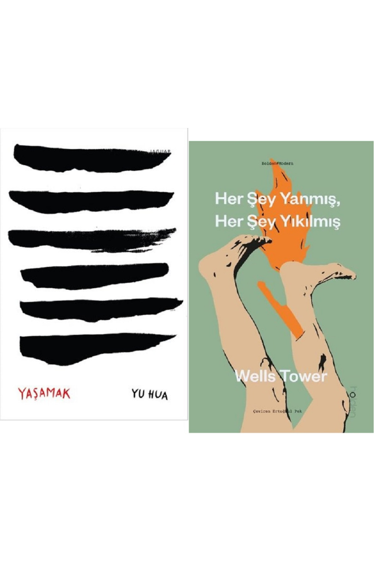 Jaguar Kitap Yaşamak + Her Şey Yanmış Her Şey Yıkılmış / 2 Kitap Set