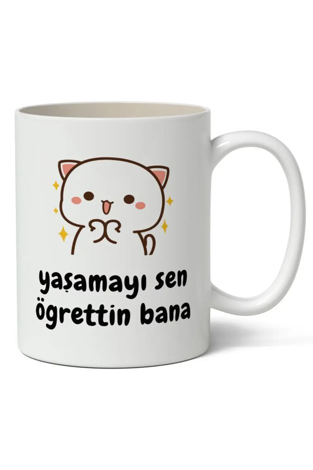 Yaşamayı Sen Öğrettin Bana Baskılı Kupa Bardak Baskılı Kahve Kupa