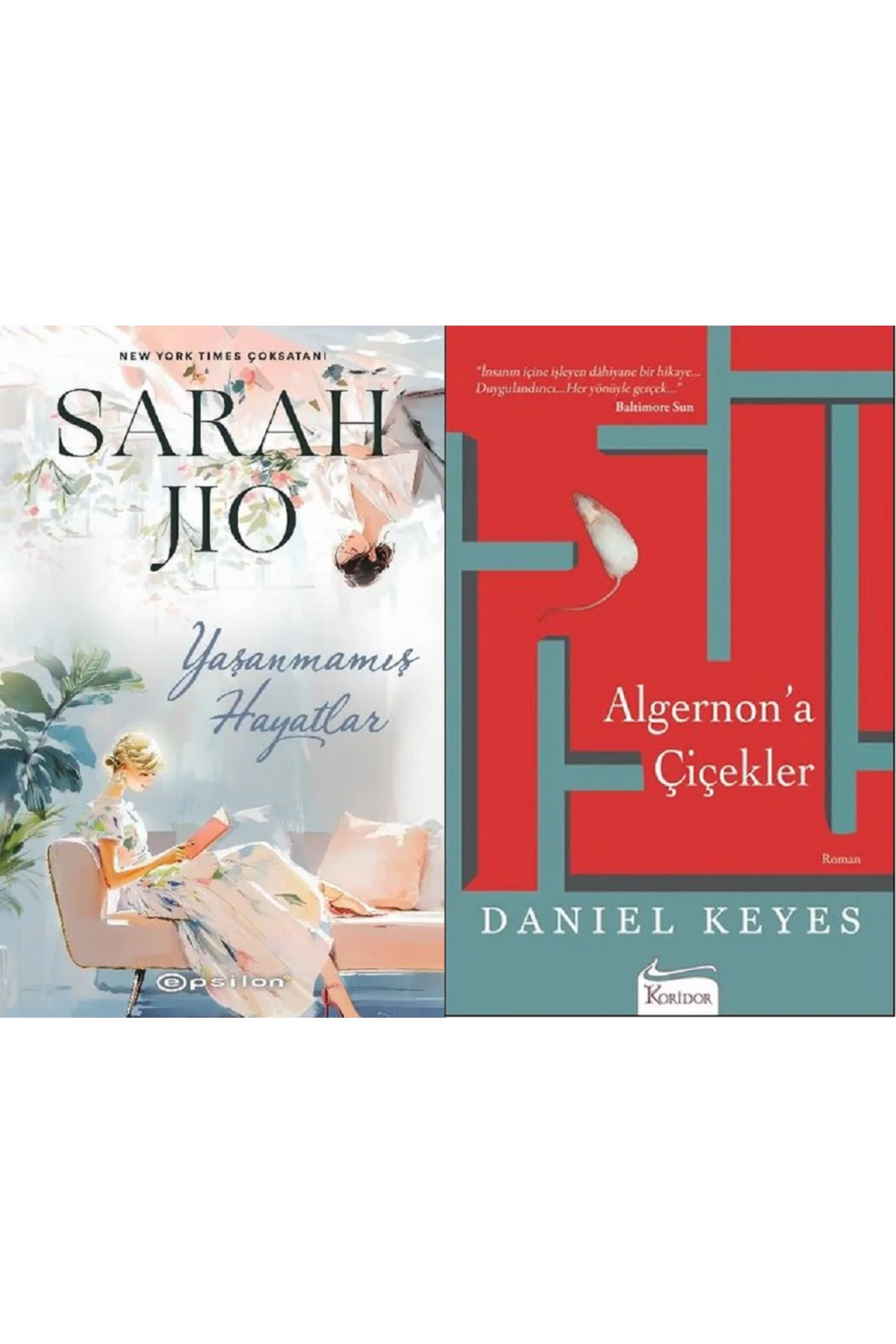 Yaşanmamış Hayatlar + Algernon'a Çiçekler 2 Kitap Set