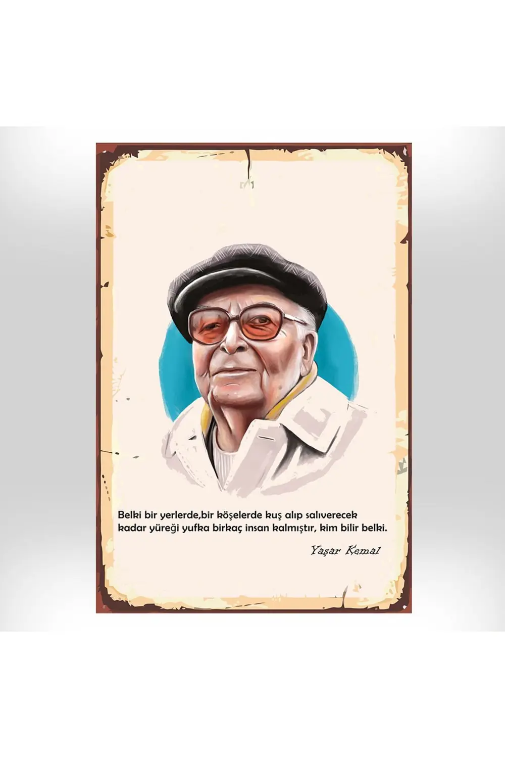 Yaşar Kemal Tasarımlı 20x30 Cm Retro Ahşap Tablo Fiyatı, Yorumları ve Özellikleri