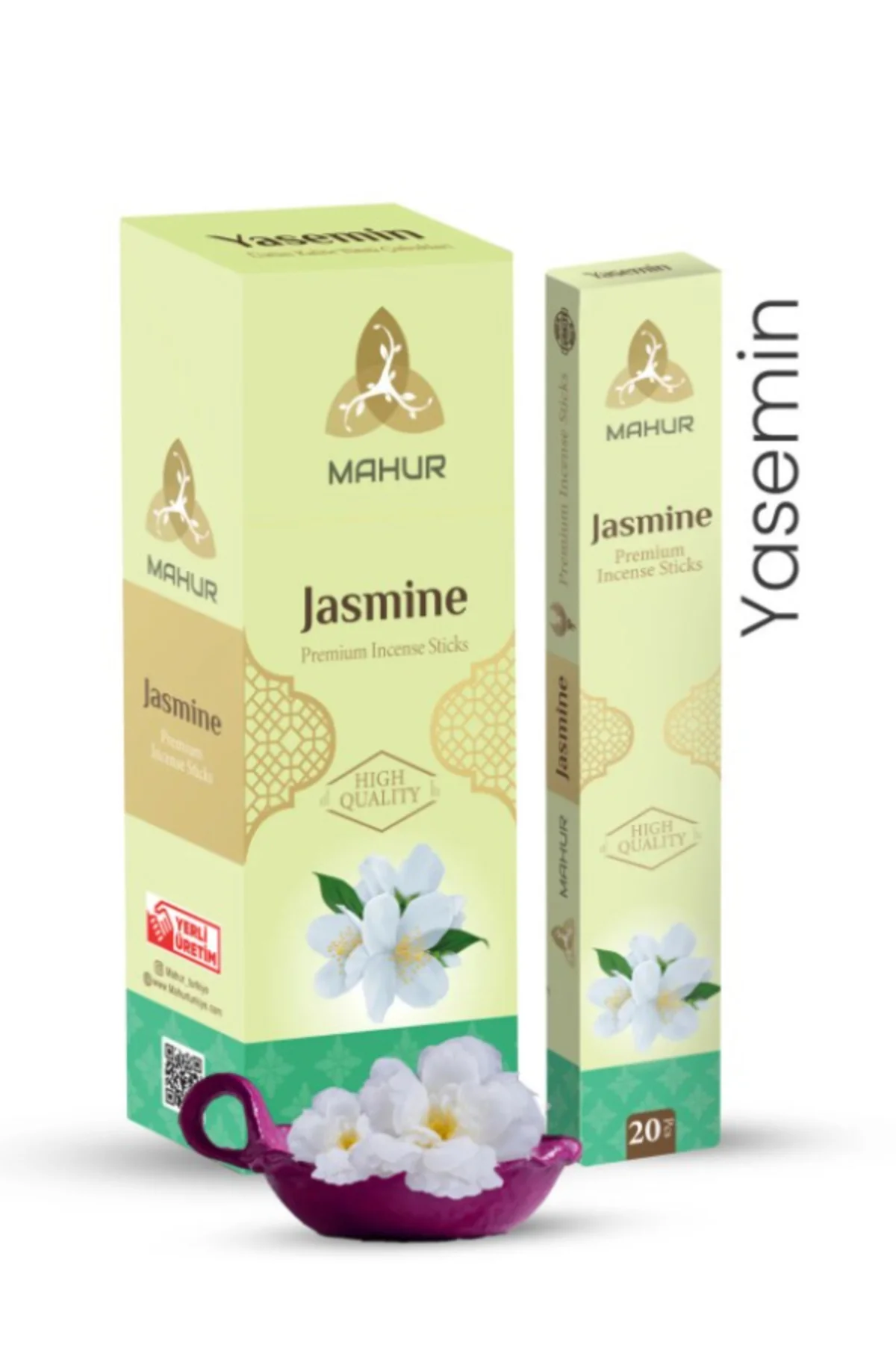 YASEMİN (JASMİNE) ÇUBUK TÜTSÜ 5 PAKET 100 ADET (INCENSE STICKS, 5 PACKS, 100 STICKS)