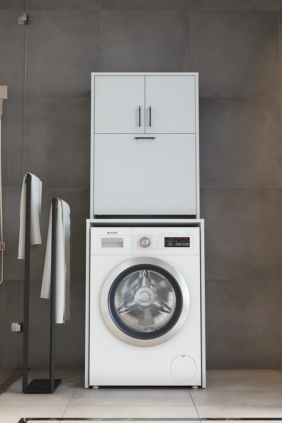 Yasemin Kirli Çamaşır Sepetli Çamaşır Makinesi Dolabı