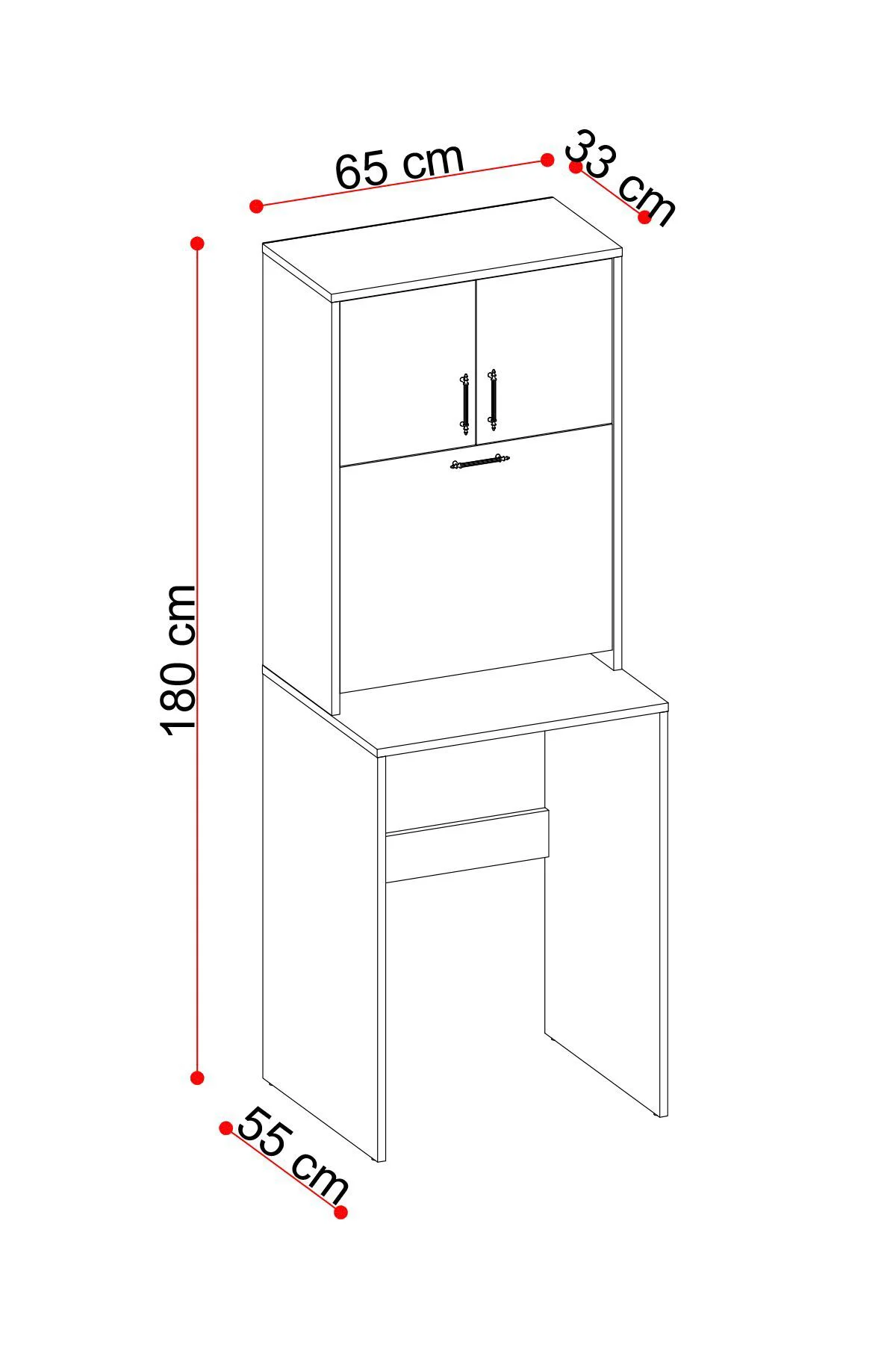 Yasemin Kirli Çamaşır Sepetli Çamaşır Makinesi Dolabı
