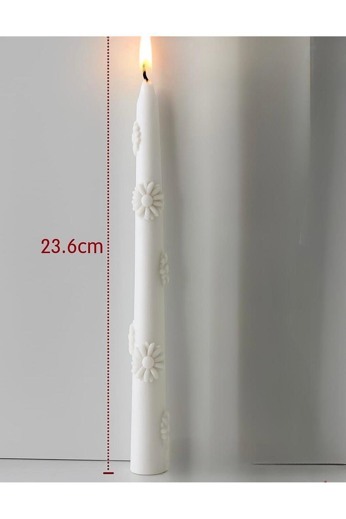 YASEMİN KOKULU 1 ADET ÇİÇEKLİ ZARİF ŞIK ŞAMDAN MUMU