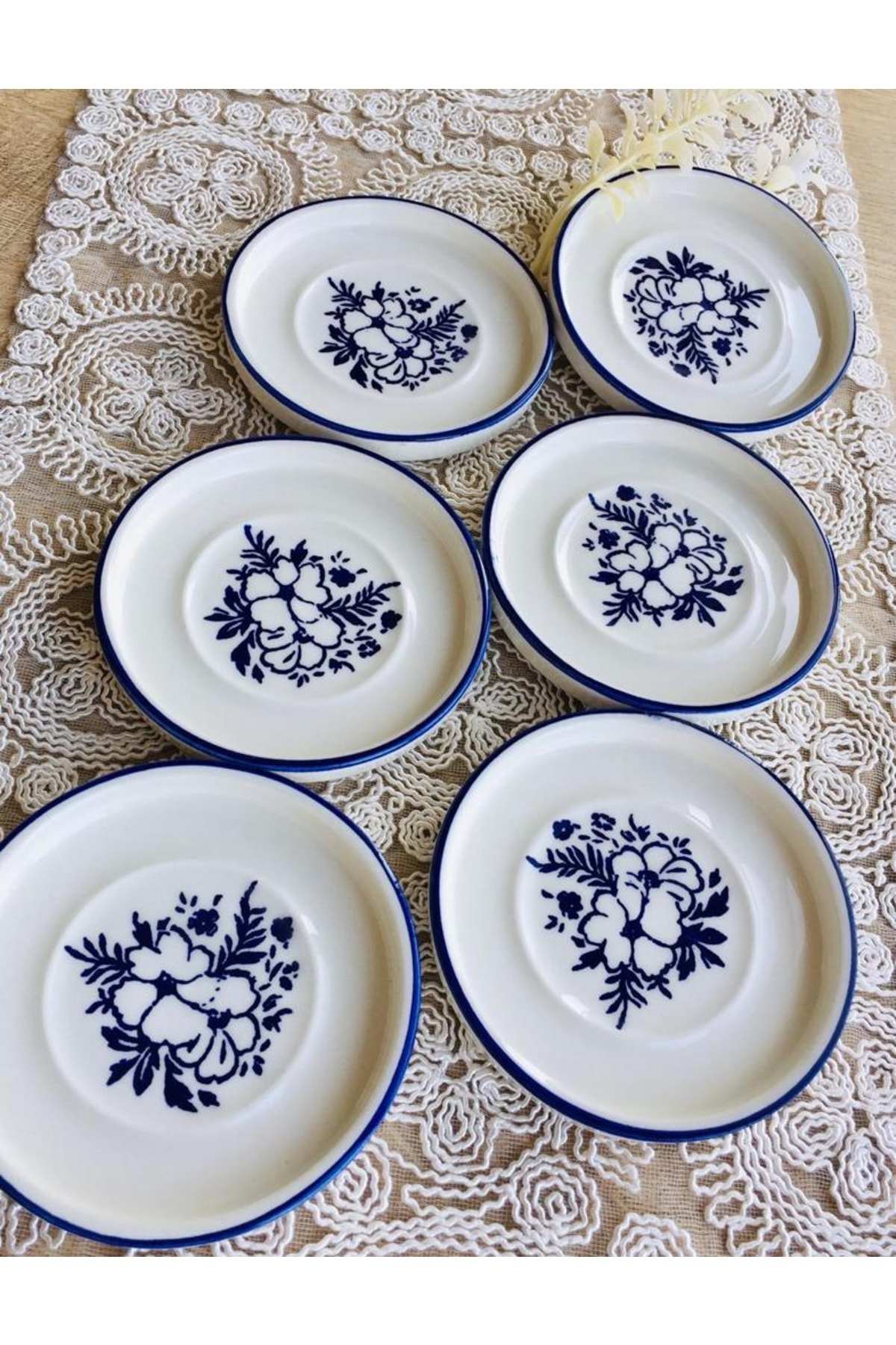 Yasemin Model 6 Lı Çay Tabağı