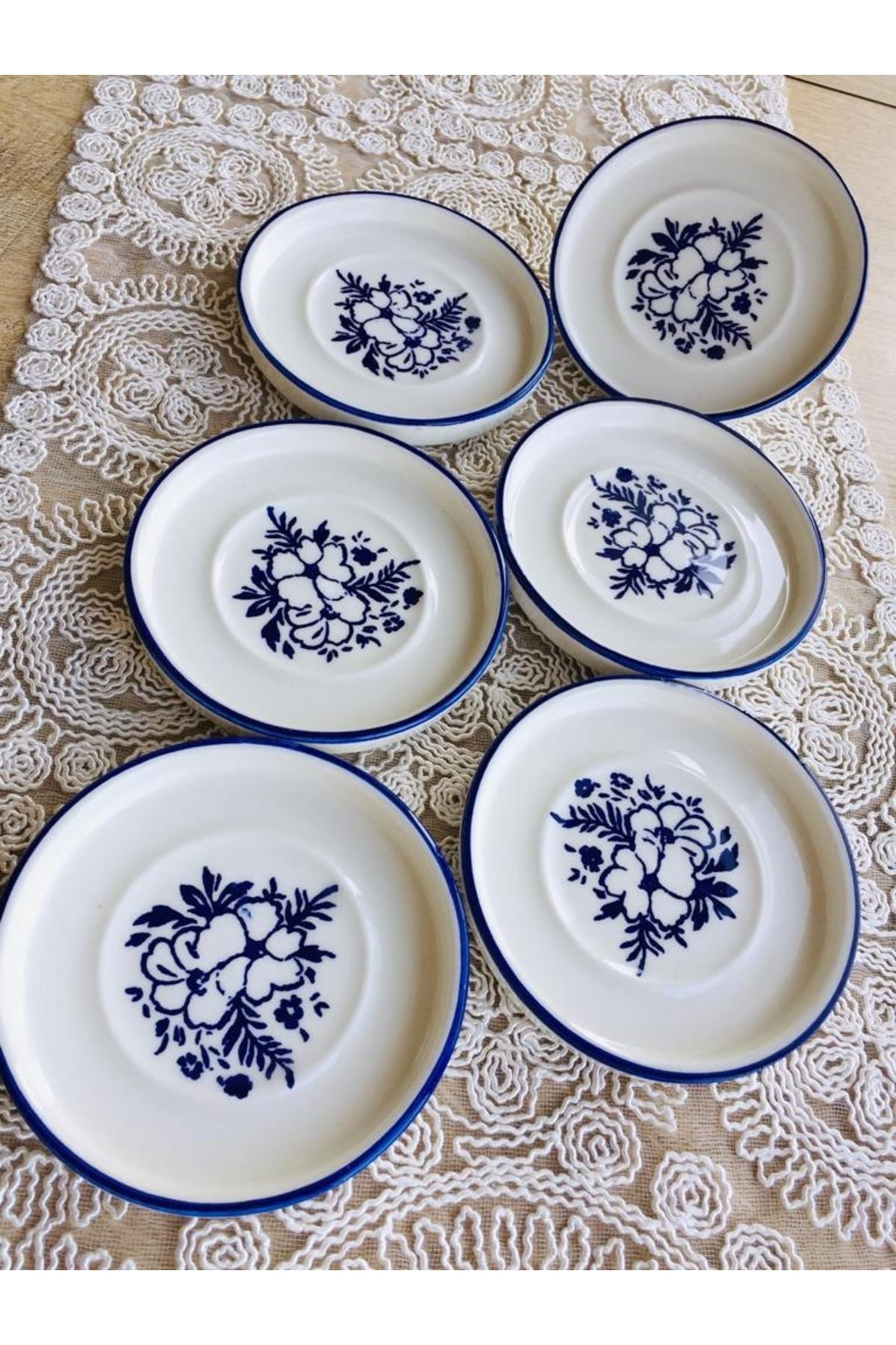 Yasemin Model 6 Lı Çay Tabağı