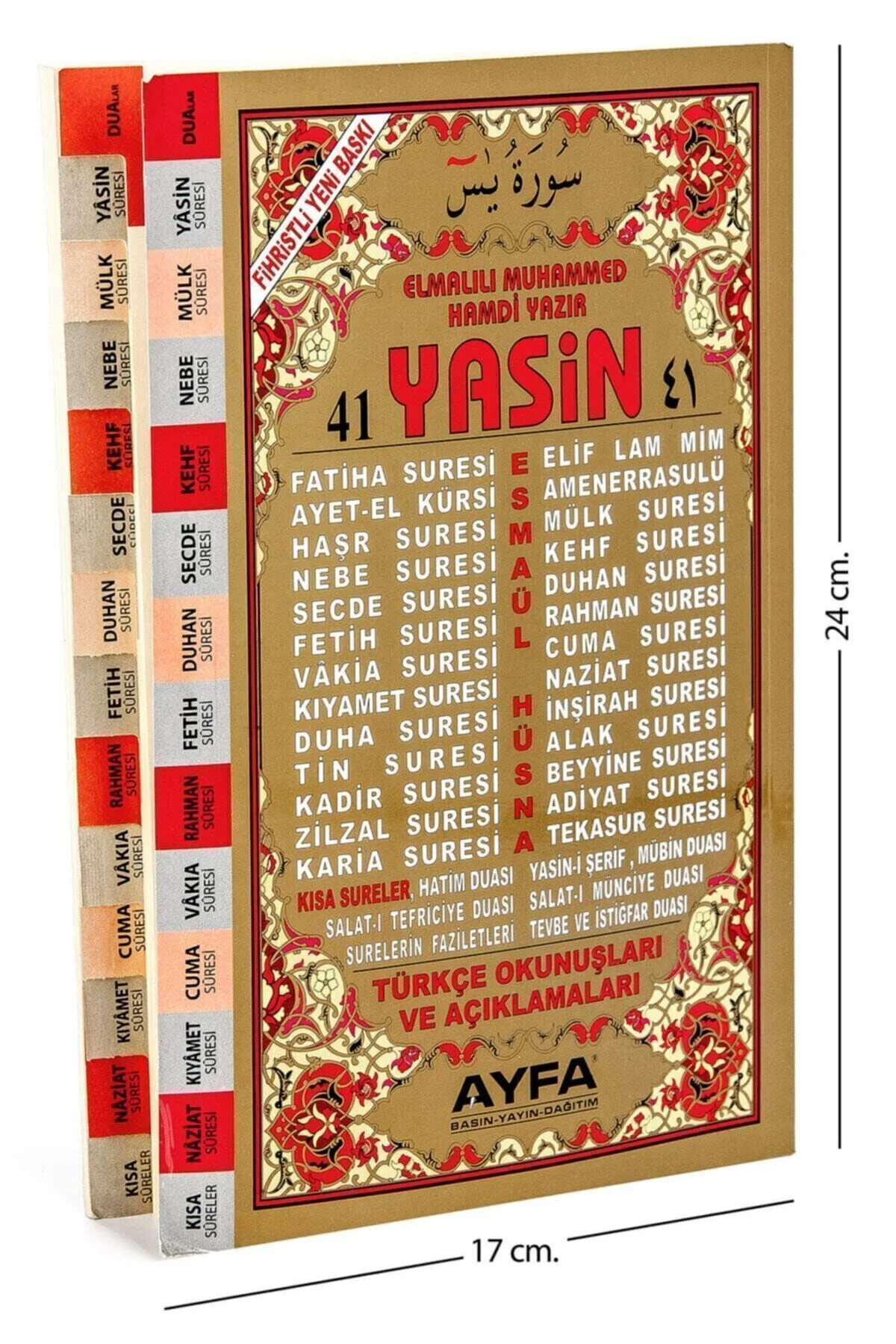 Yasin Kitabı - Sarı Kapak Orta Boy - 128 Sayfa - Fihristli - Ayfa