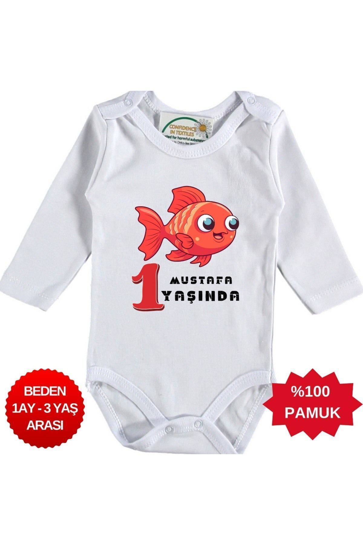 Yaşında Yazılı Kişiye özel Bebek Zıbın
