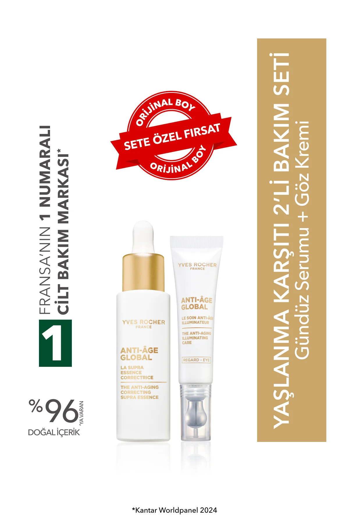 Yaşlanma Karşıtı 2 'li Bakım Seti- Gündüz Serumu 30 ml& Göz Kremi