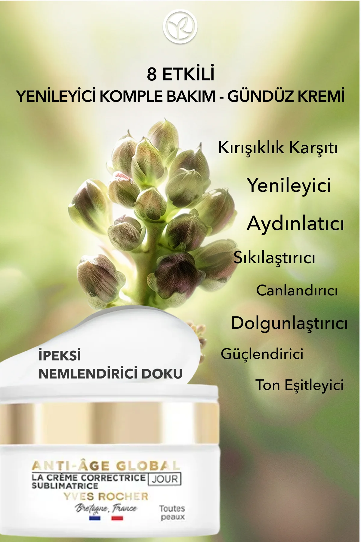 Yaşlanma Karşıtı Bitkisel Kök Hücre Bakımı Anti-Age Global-Hyaluronik Asit&Pantenol-Gündüz Kremi