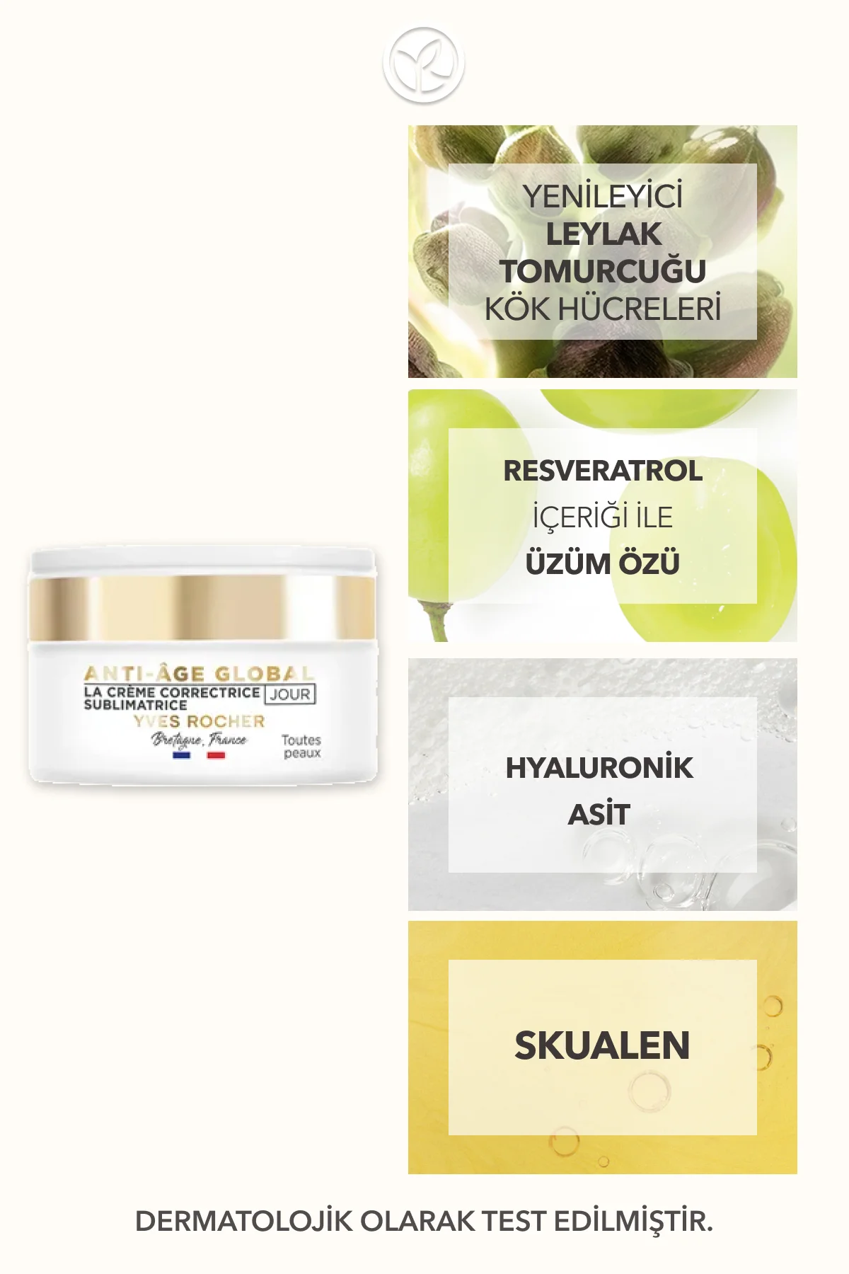 Yaşlanma Karşıtı Bitkisel Kök Hücre Bakımı Anti-Age Global-Hyaluronik Asit&Pantenol-Gündüz Kremi