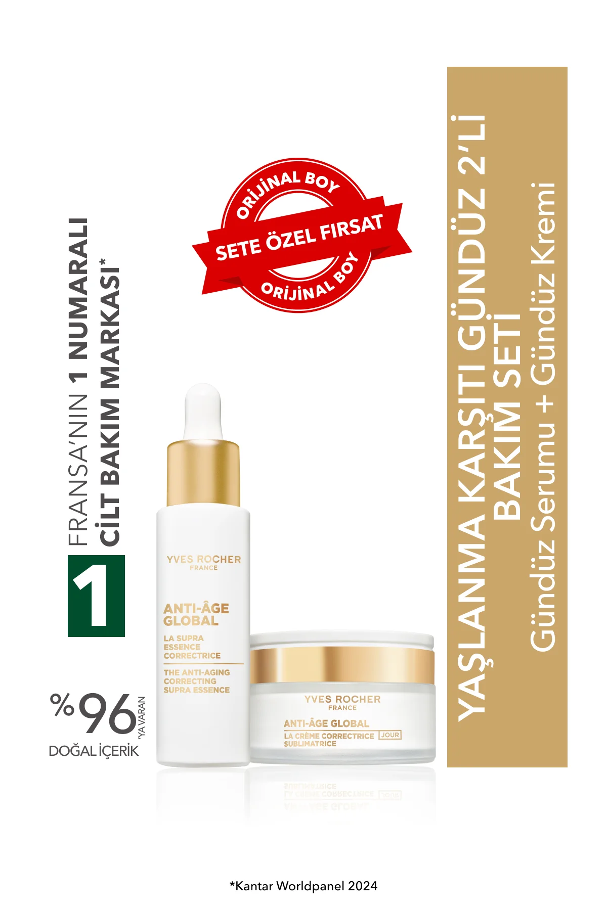 Yaşlanma Karşıtı Gündüz 2'li Bakım Seti- Gündüz Serumu 30 ml& Gün