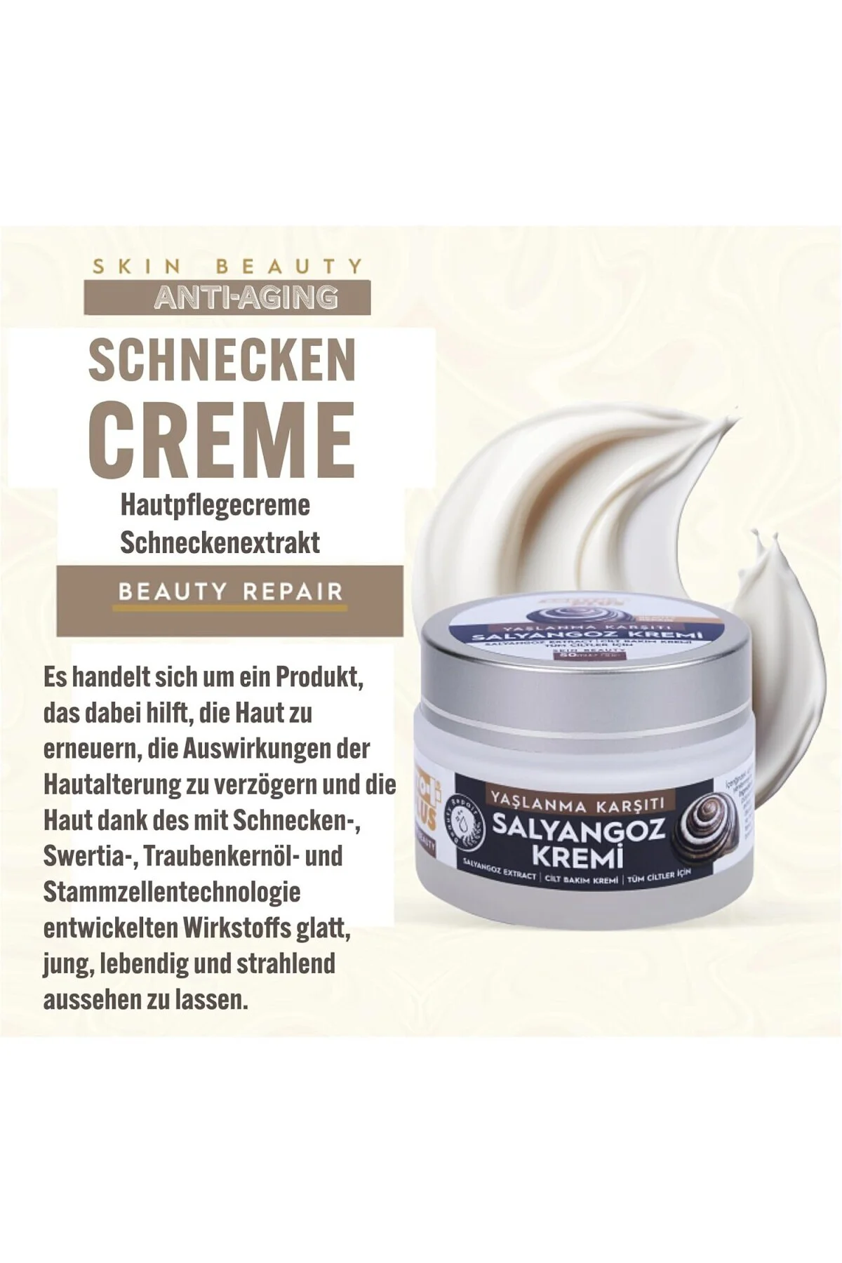 Yaşlanma Karşıtı Salyangoz Kremi 50 Ml