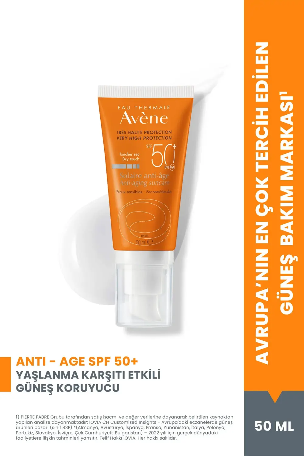 Yaşlanma Karşıtı SPF 50+ Nemlendirici Güneş Kremi 50 ml