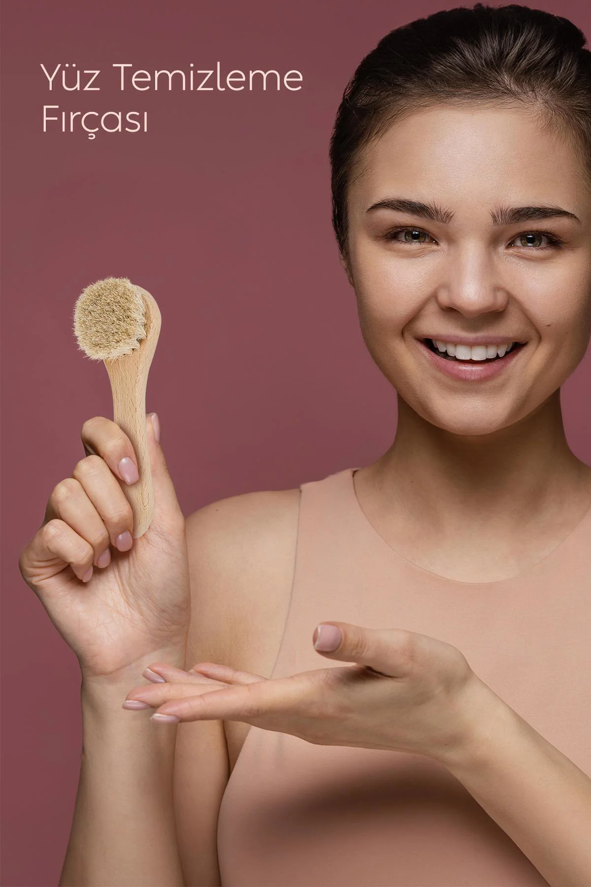 Yaşlanma Ve Kırışıklık Karşıtı %100 Doğal At Kılı Yüz Fırçası - G