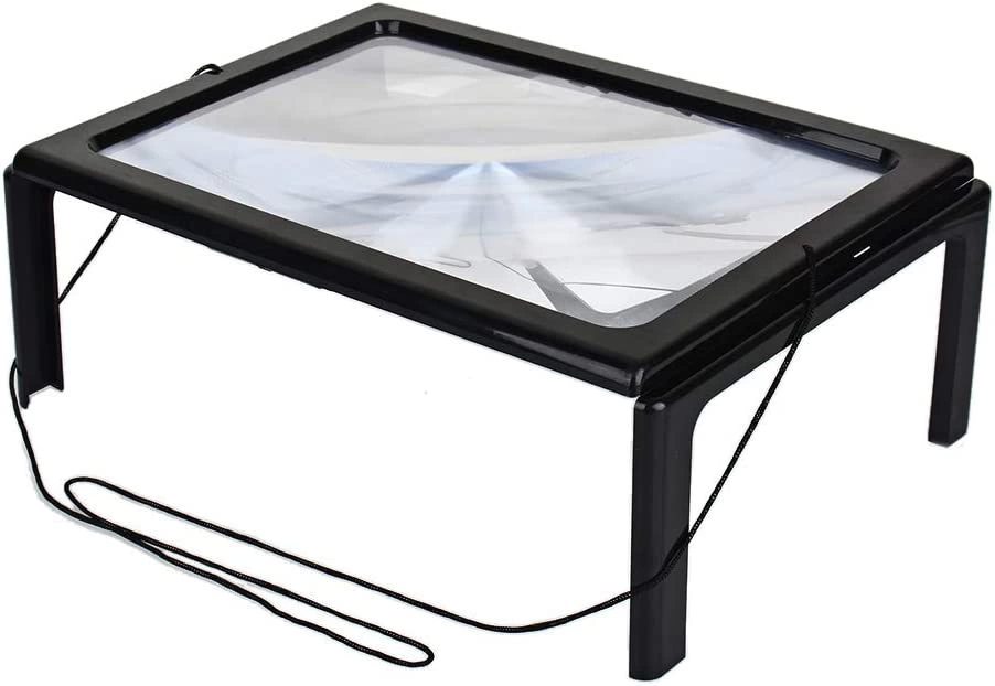 -yaşlılar İçin  A4 Boyutu Masa Tipi Işıklı Okuma Büyüteç Th-27520
