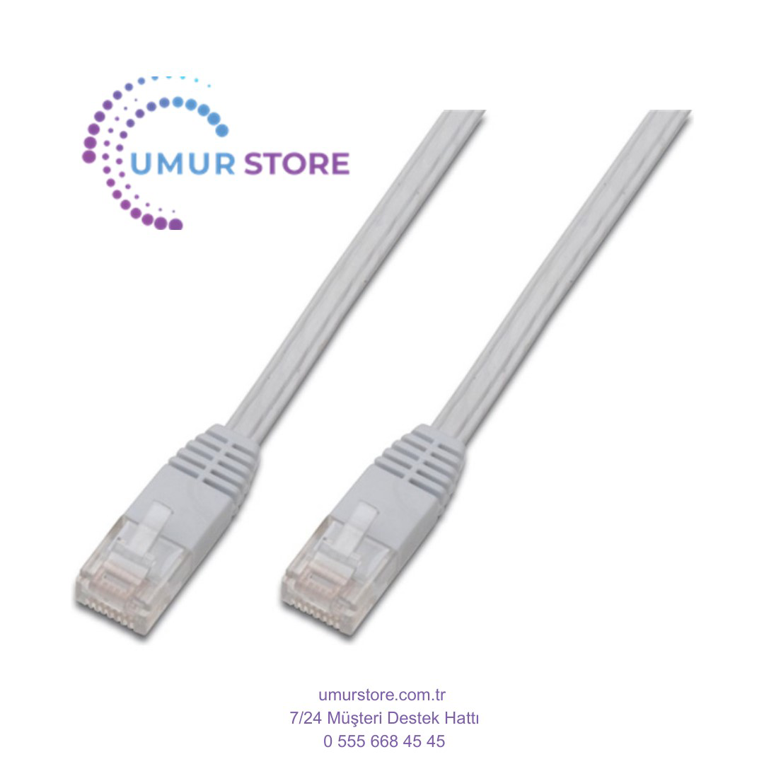 Yassı Patch Kablo, Utp, Cat. 5e, 7.5 Metre, Awg 30/7, Beyaz Renk