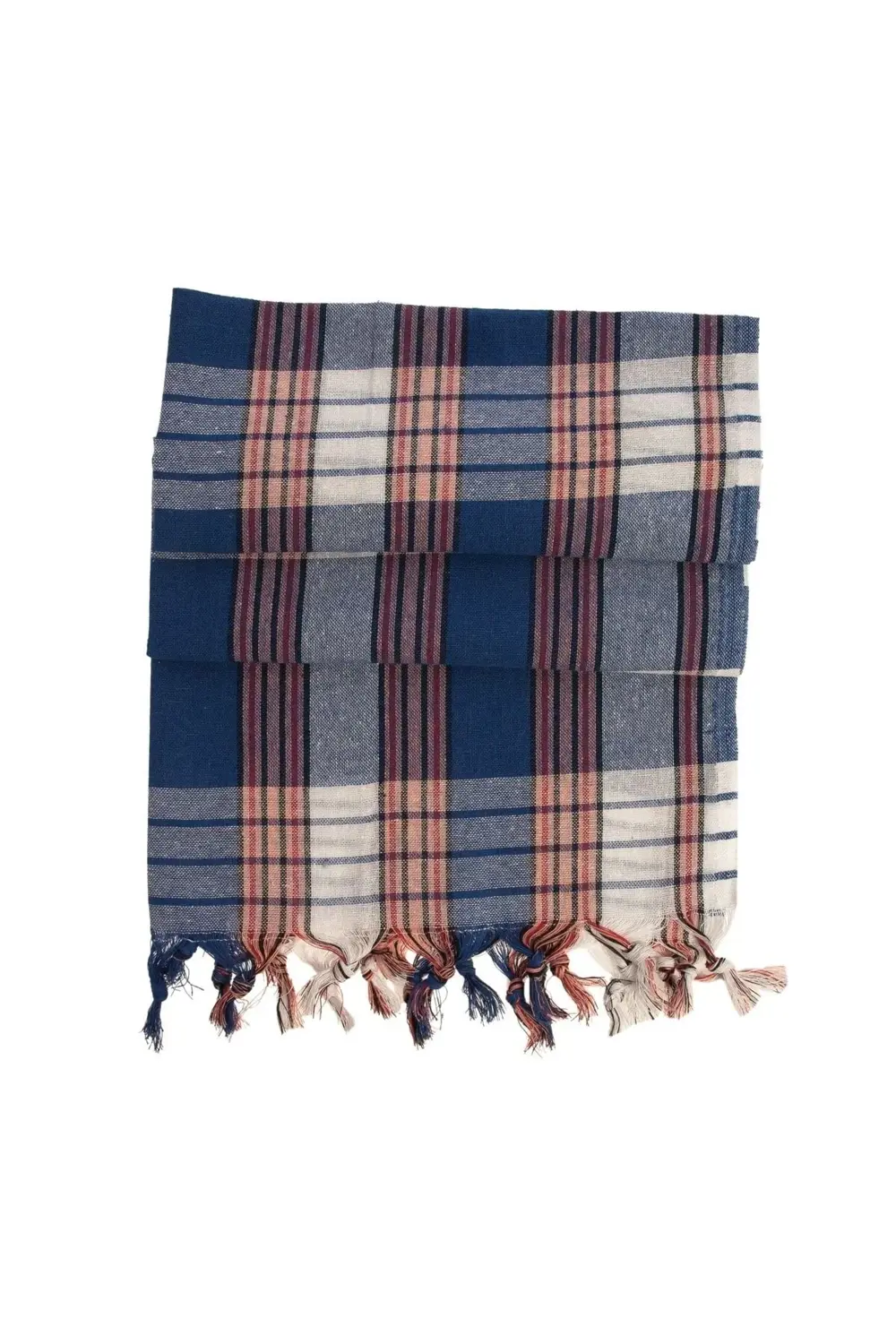 Yastıkminder Koton Mavi Lacivert Ekose Peştamal