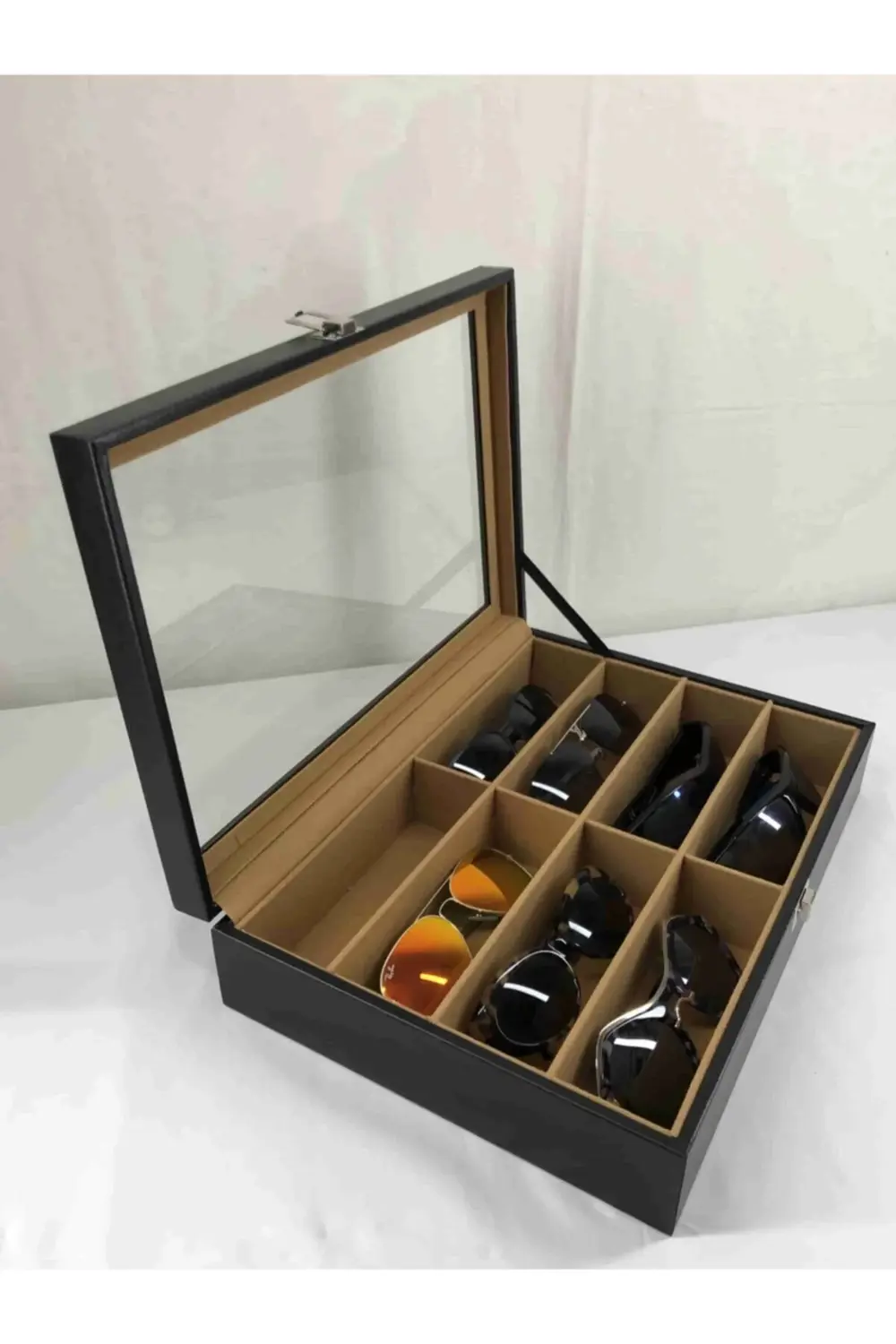 Yatak Odanızı Organize Eden Güneş Gözlüğü Saklama Kutusu Deri Kap