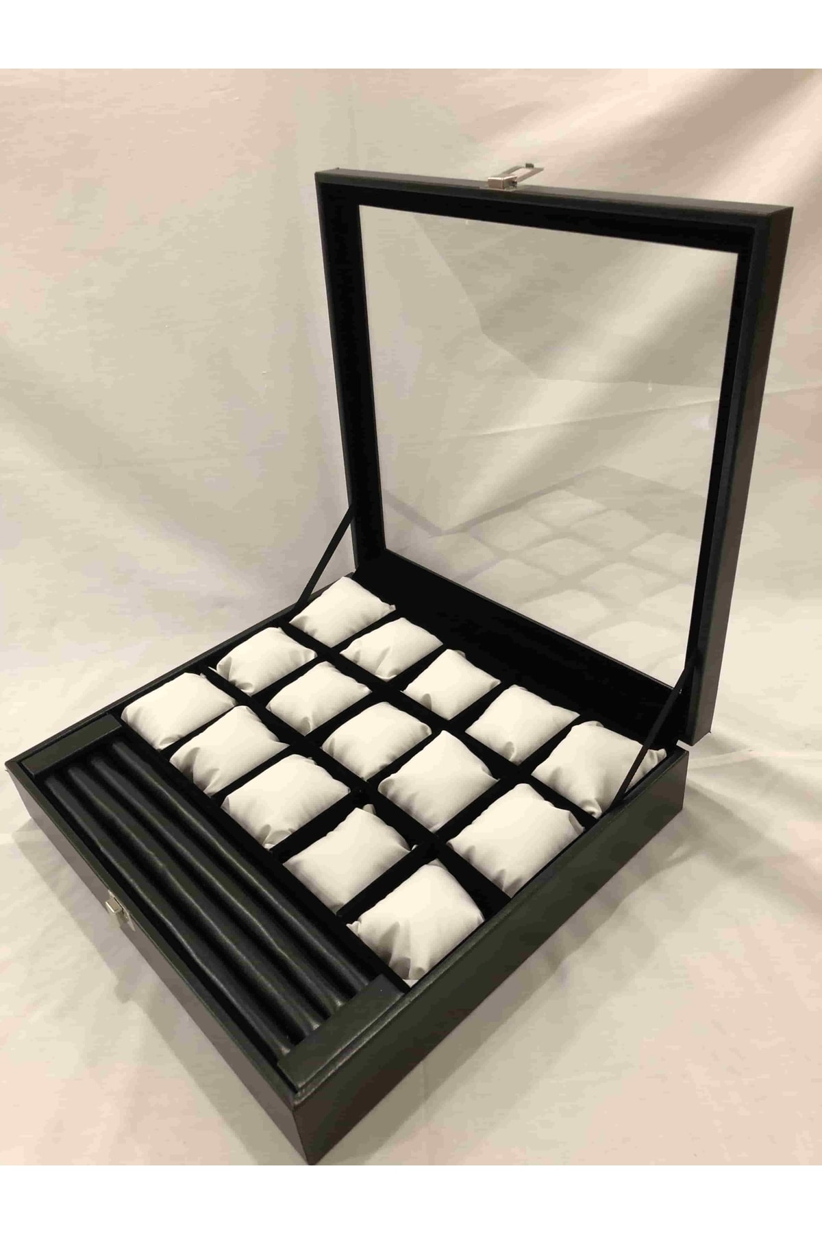 Yatak Odası Düzenleyici Dışı Siyah Içi Kadife 15 Farklı Gözlü Kol