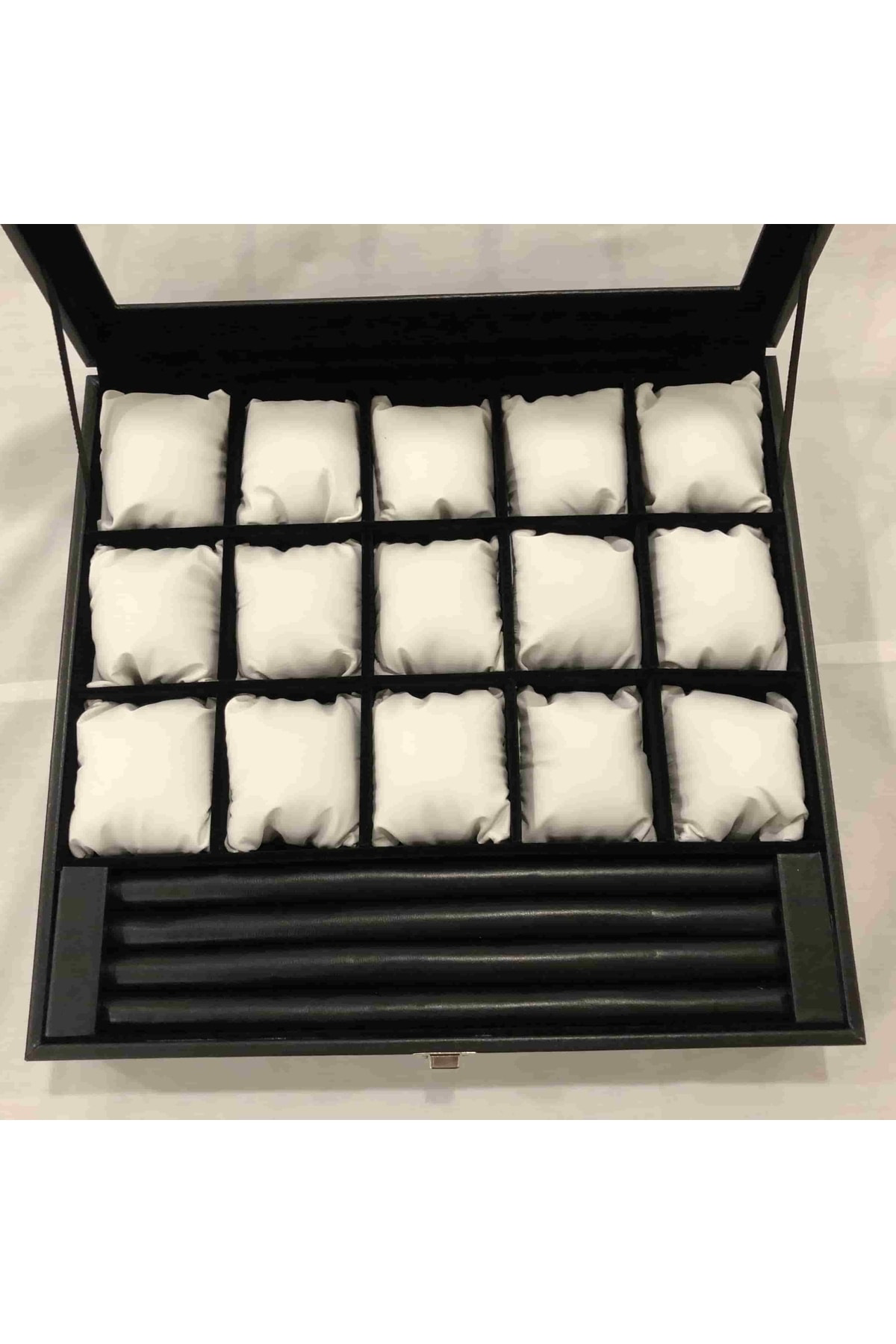 Yatak Odası Düzenleyici Dışı Siyah Içi Kadife 15 Farklı Gözlü Kol