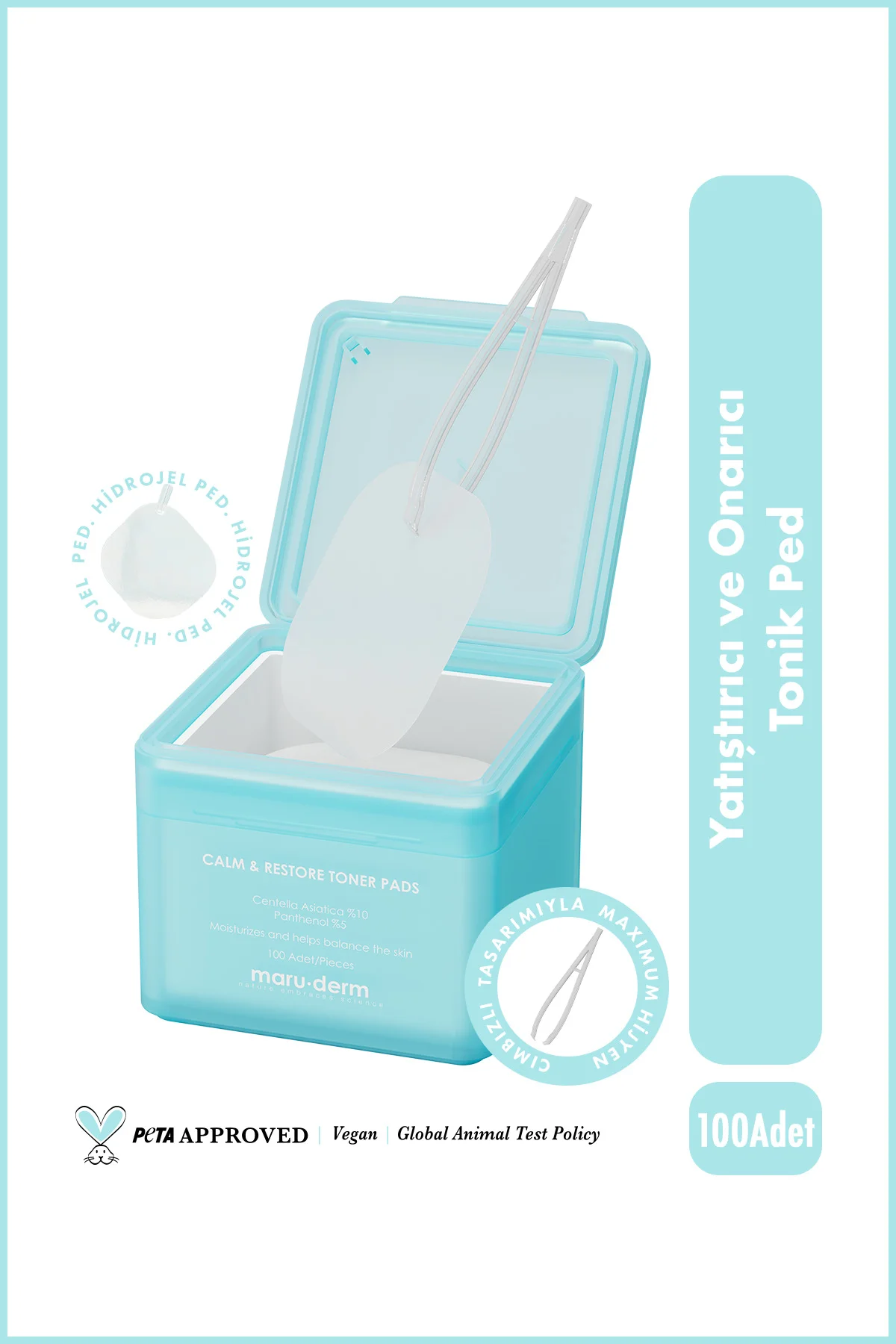 Yatıştırıcı ve Onarıcı Hidrojel Tonik Ped 100 Adet - Centella %10