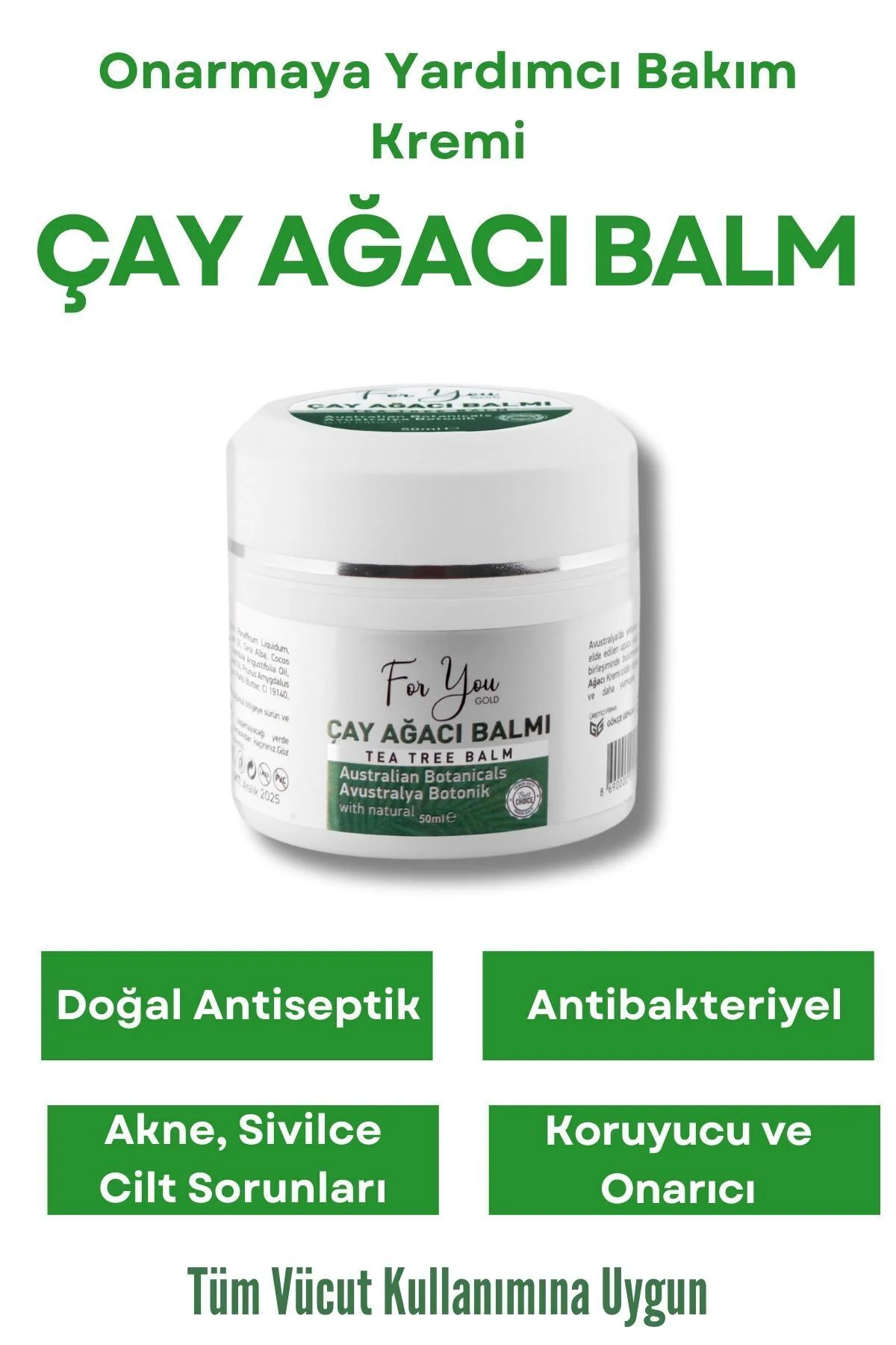 Yatıştırmaya Ve Onarmaya Yardımcı Çay Ağacı Balmı Bakım Kremi 50 