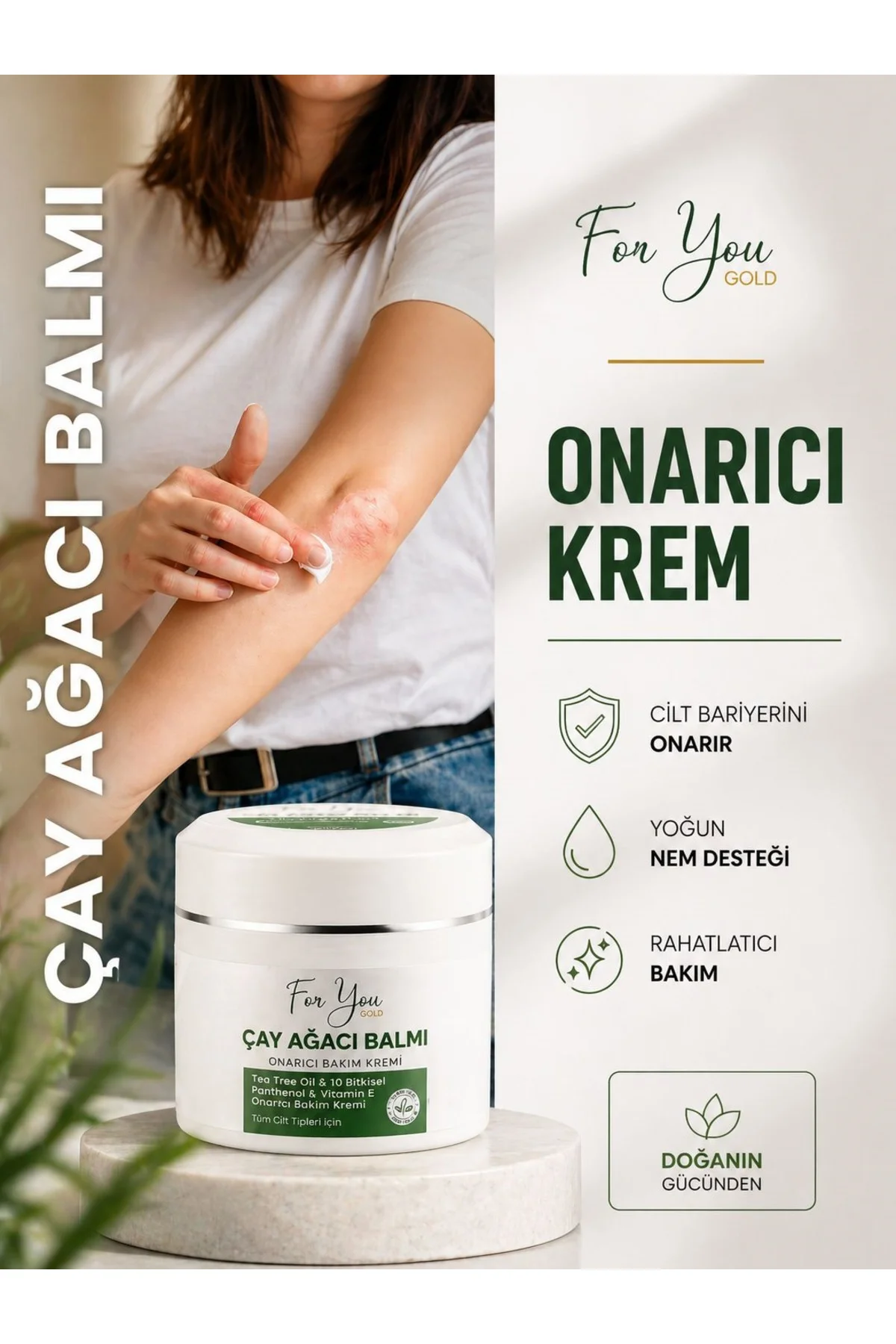 Yatıştırmaya Ve Onarmaya Yardımcı Çay Ağacı Balmı Bakım Kremi 50 