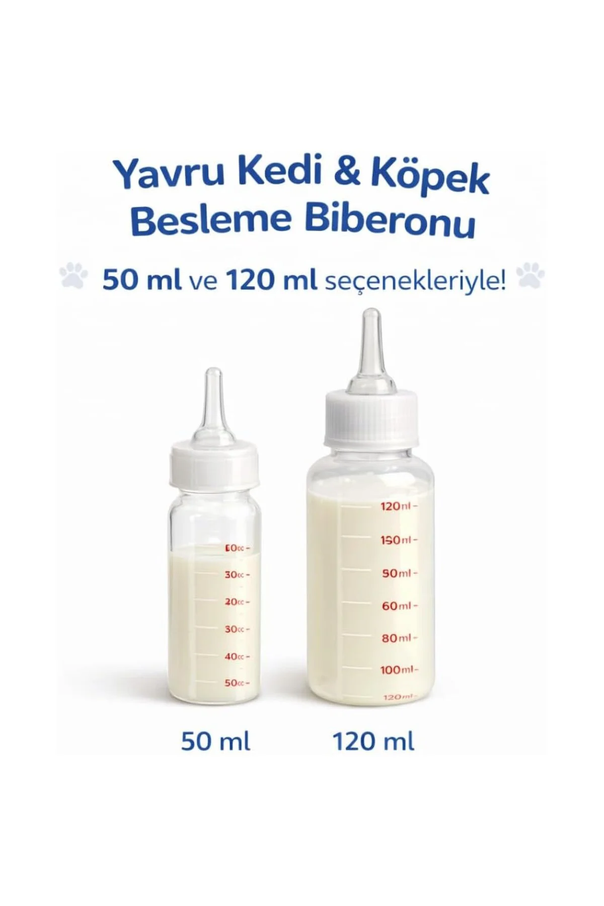 Yavru Kedi Köpek Biberonu 50 ml – Evcil Hayvan Süt ve Mama Beslem