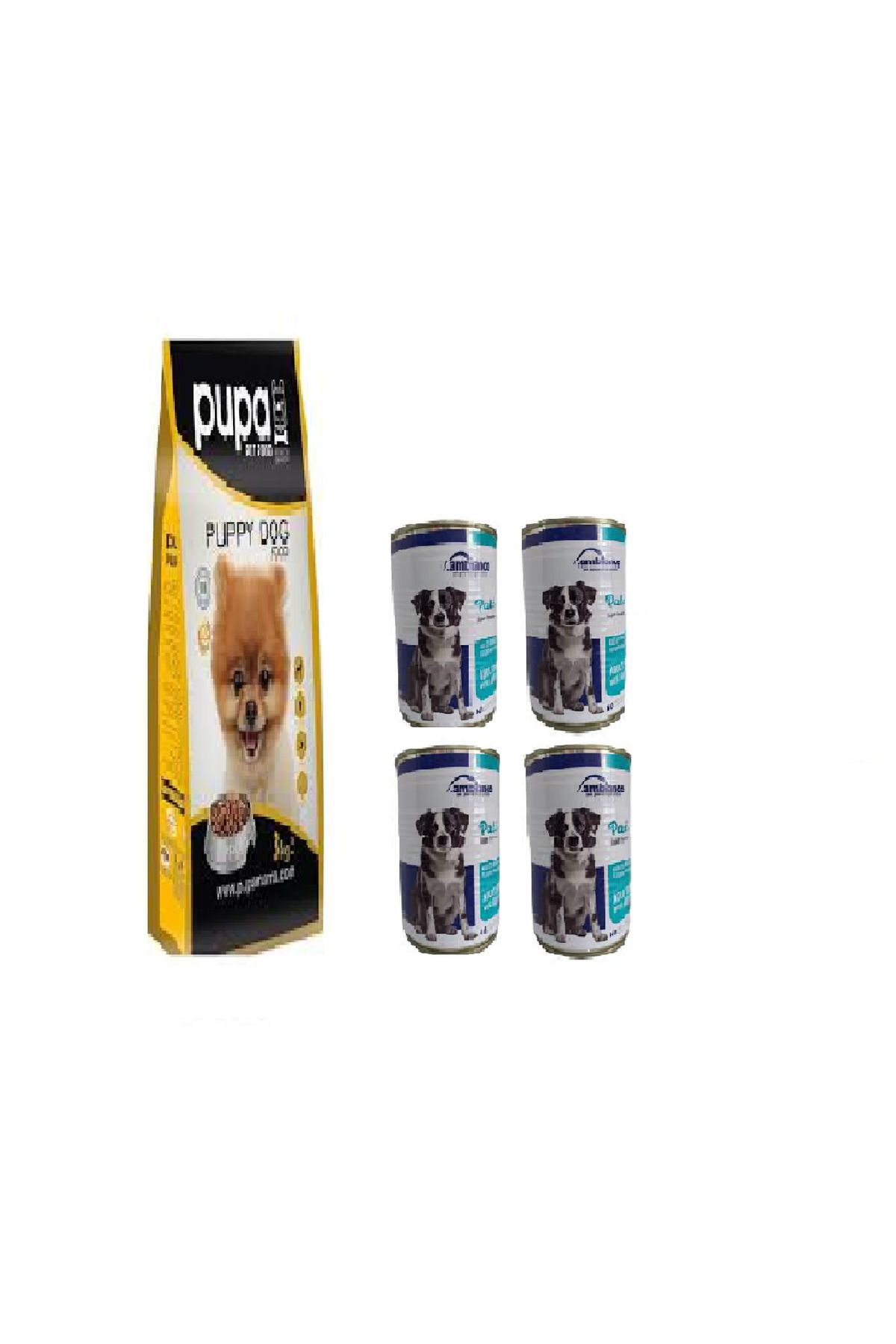 Pupa Yavru Köpek Mama Set(Puppy Kuzu Etli 3Kg Yavru Köpek Mamasi+ Yeti