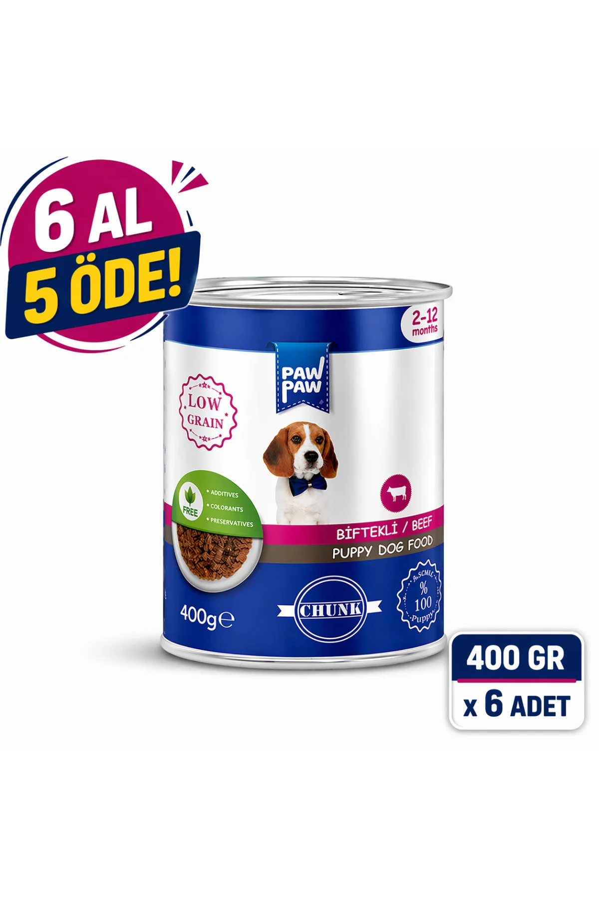 Yavru Köpek Maması Konserve Yaş Mama Biftekli Jöleli 400 Gr – 6 A Yavru Köpek Maması Konserve Yaş Mama Biftekli Jöleli 400 Gr – 6 A