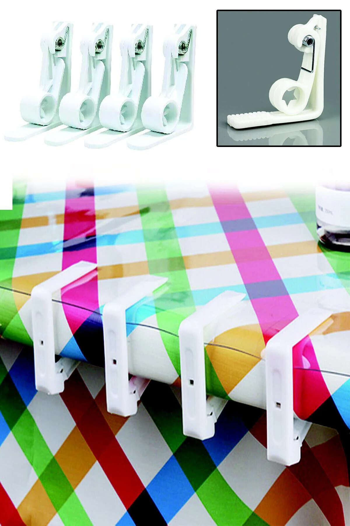 Yaylı Masa Örtüsü Mandalı Yaylı Mandal