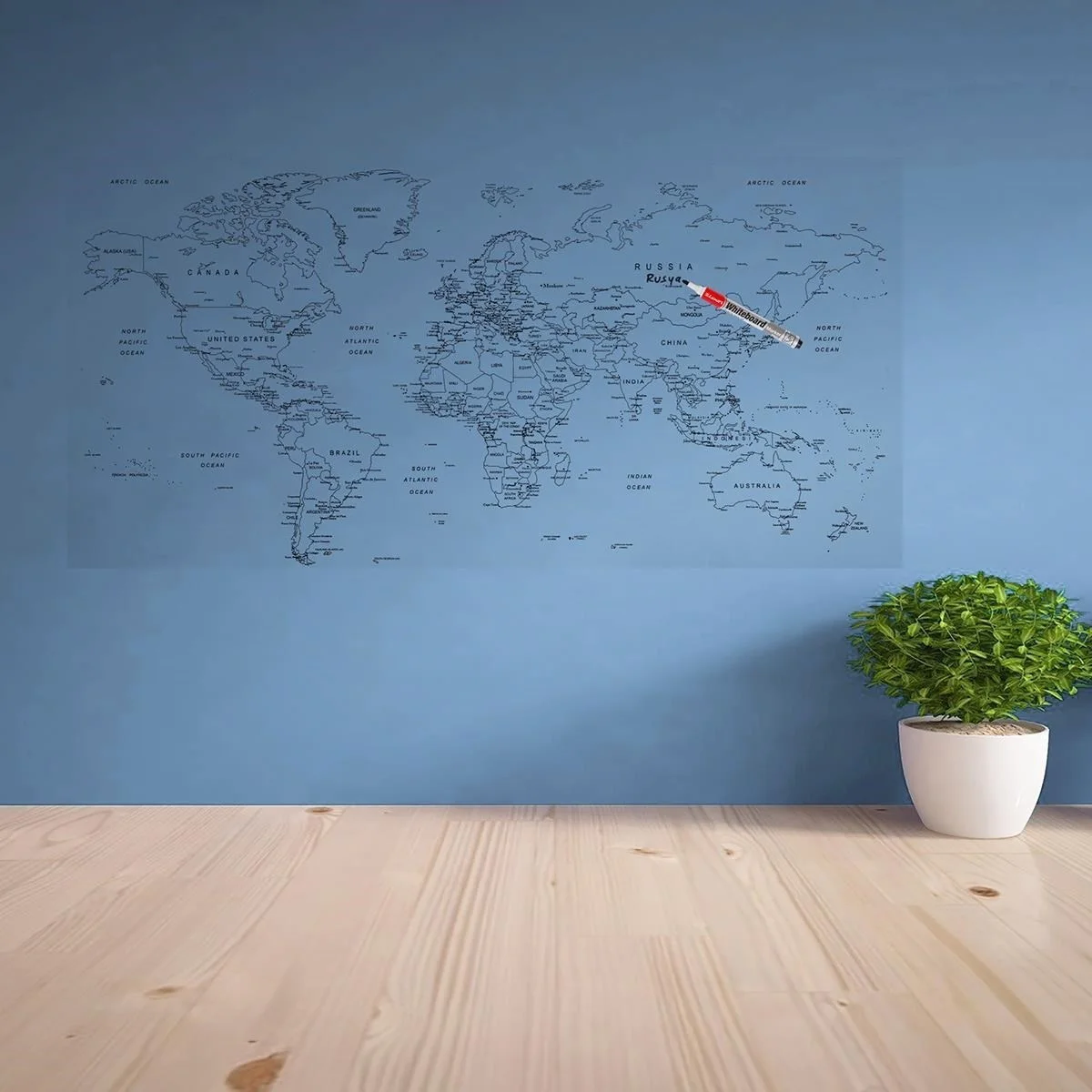 Yazılabilir Dünya Haritası Manyetik Duvar Stickerı 110 X 56 Cm 4 Diğer Yazılabilir Dünya Haritası Manyetik Duvar Stickerı 110 X 56 Cm 4 Diğer