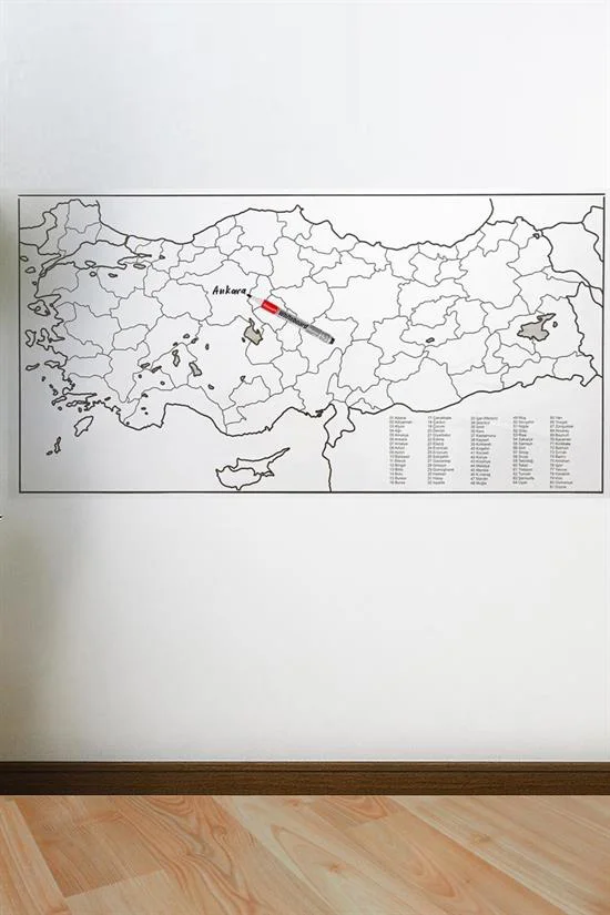 Yazılabilir Türkiye Haritası Manyetik Duvar Stickerı 110 x 56 cm Yazılabilir Türkiye Haritası Manyetik Duvar Stickerı 110 x 56 cm