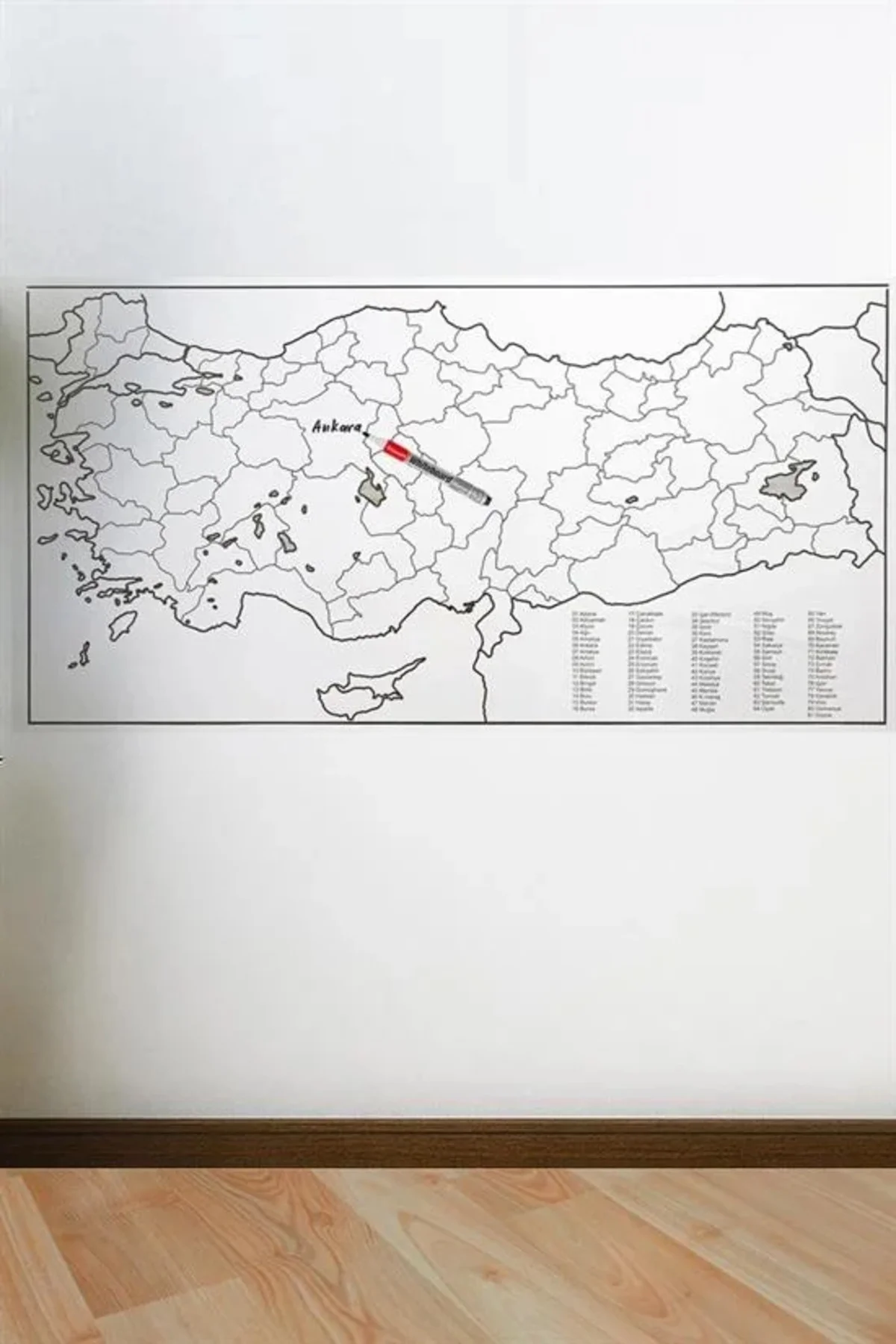 Yazılabilir Türkiye Haritası Manyetik Duvar Stickerı 110 x 56 cm Yazılabilir Türkiye Haritası Manyetik Duvar Stickerı 110 x 56 cm