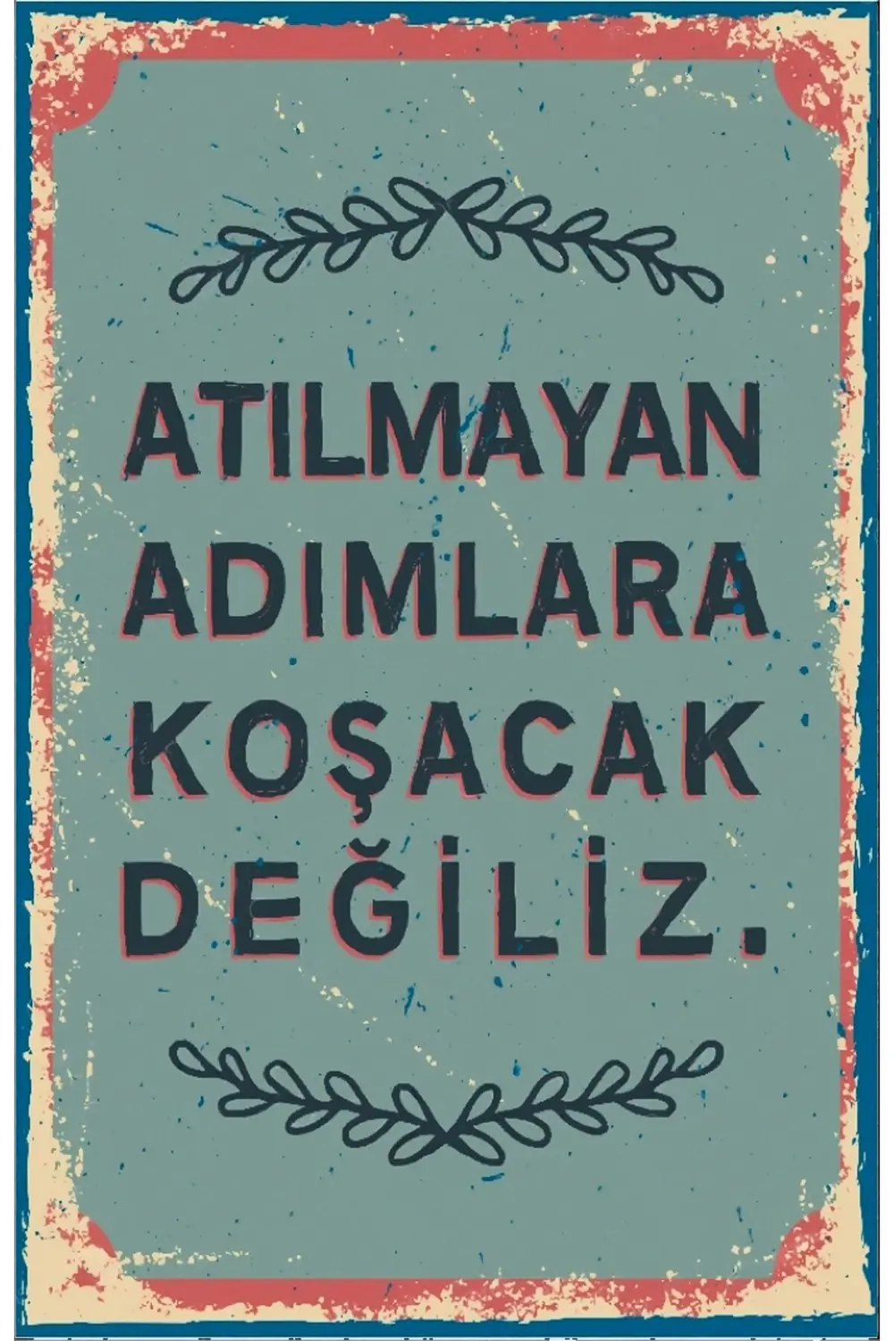 Yazılı Retro Ahşap Poster
