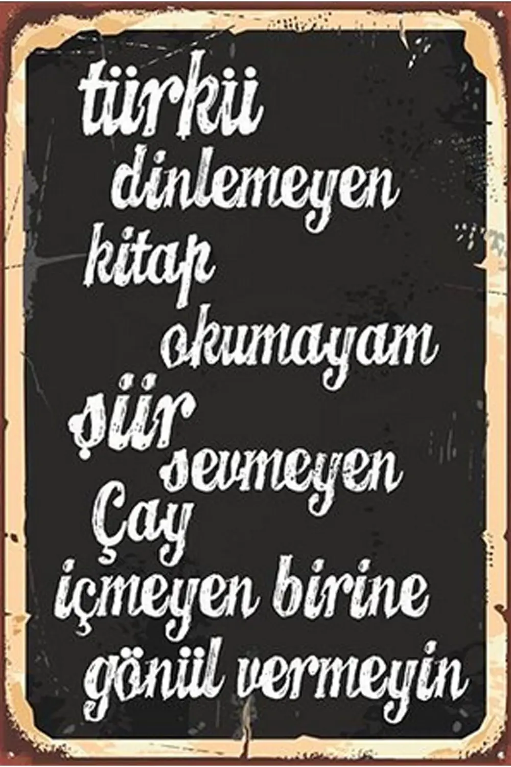 Yazılı Retro Ahşap Poster