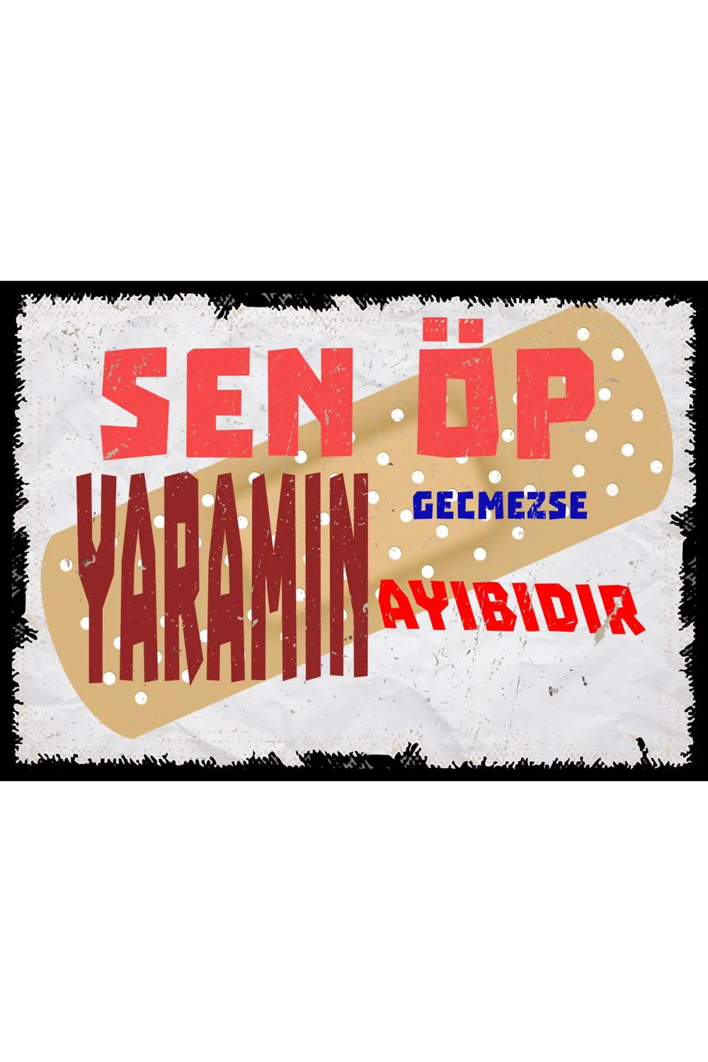Yazılı Retro Ahşap Poster