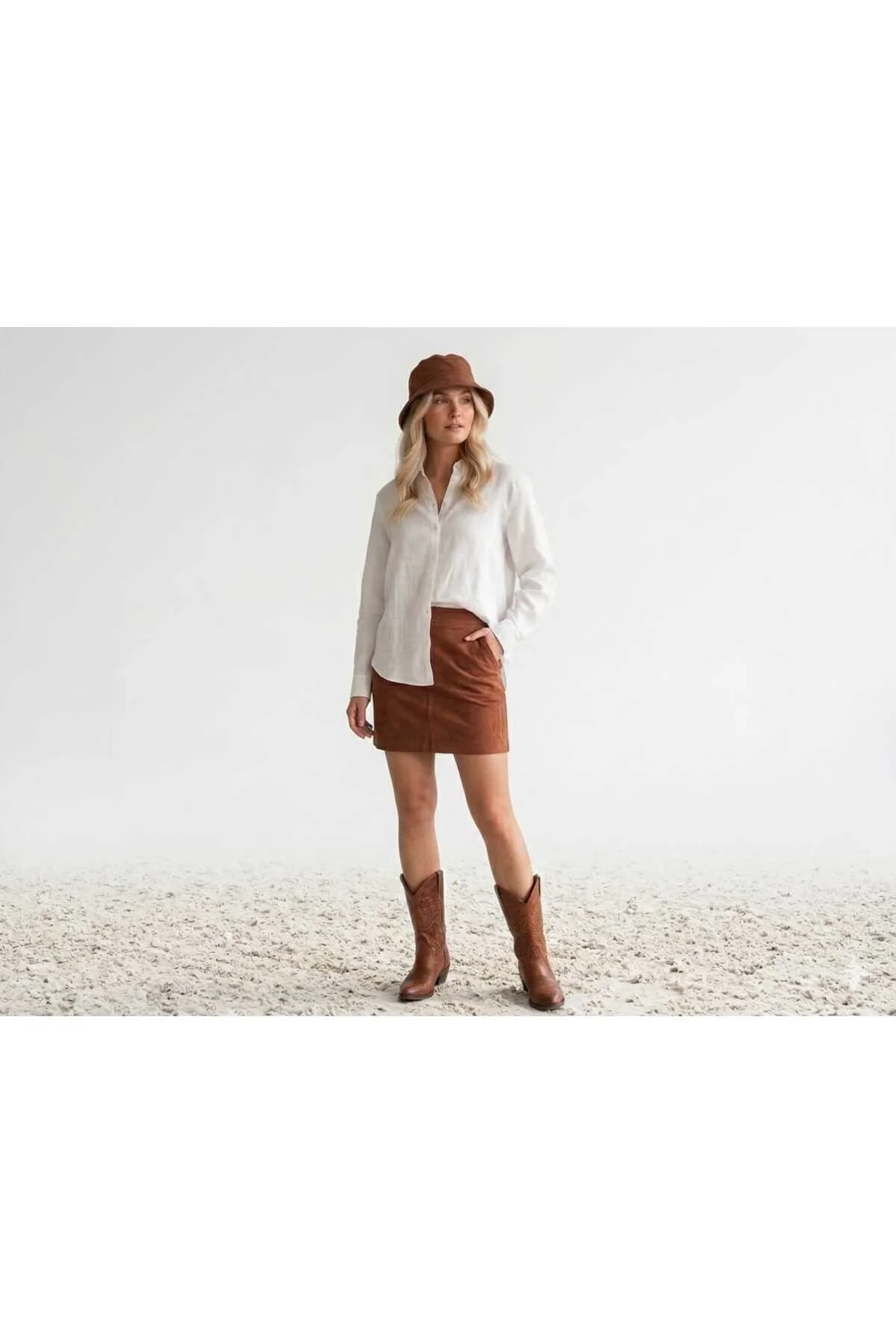 Yazlık Baharlık Balıkçı Bucket Kova Yumuşak Doku Yazlık Şapka Modern Soft Unisex Kadın Erkek Kiremit Karamel Renk