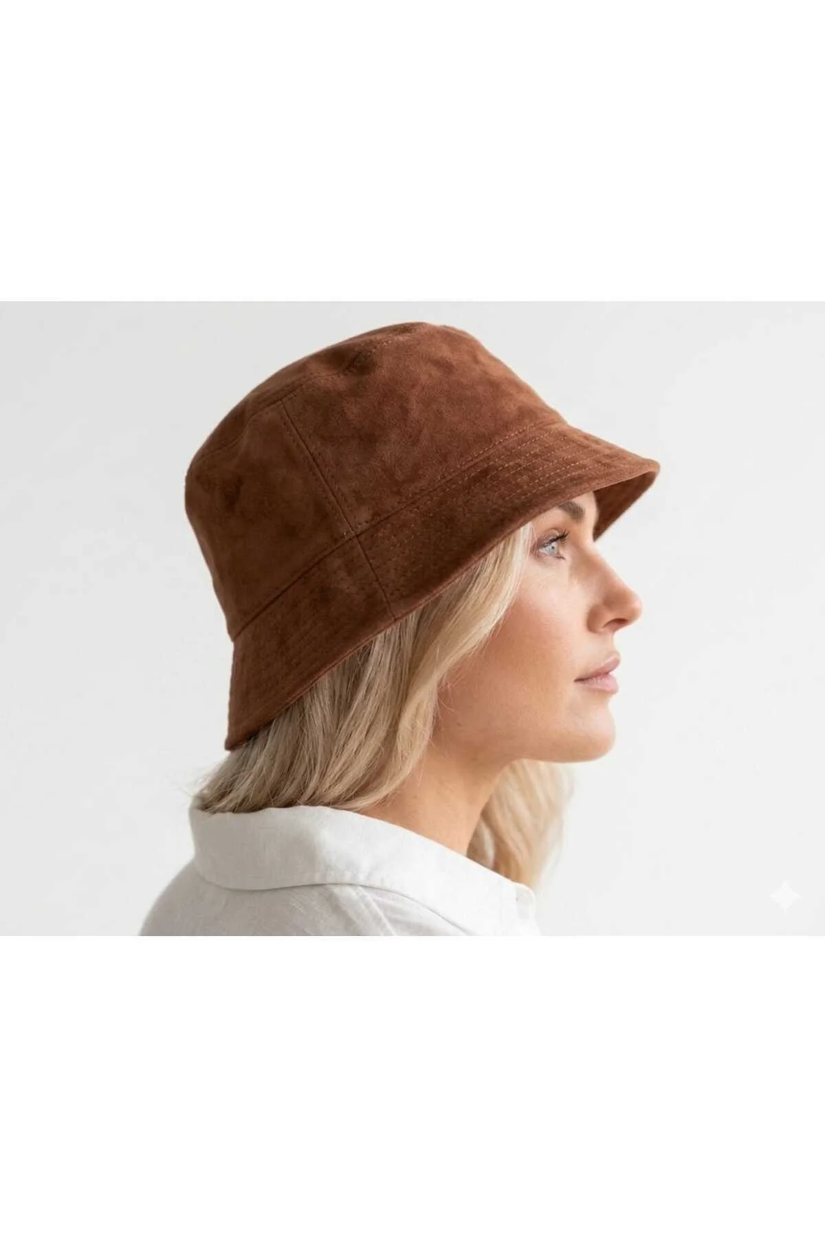 Yazlık Baharlık Balıkçı Bucket Kova Yumuşak Doku Yazlık Şapka Modern Soft Unisex Kadın Erkek Kiremit Karamel Renk