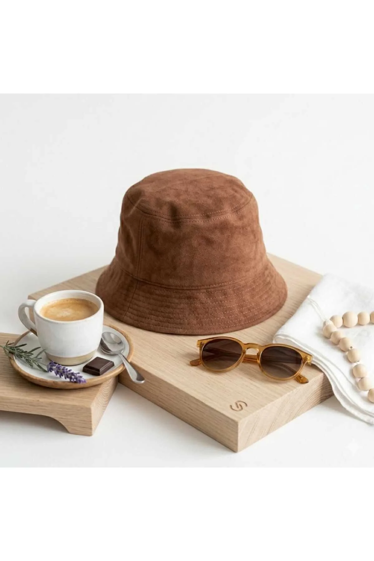 Yazlık Baharlık Balıkçı Bucket Kova Yumuşak Doku Yazlık Şapka Modern Soft Unisex Kadın Erkek Kiremit Karamel Renk