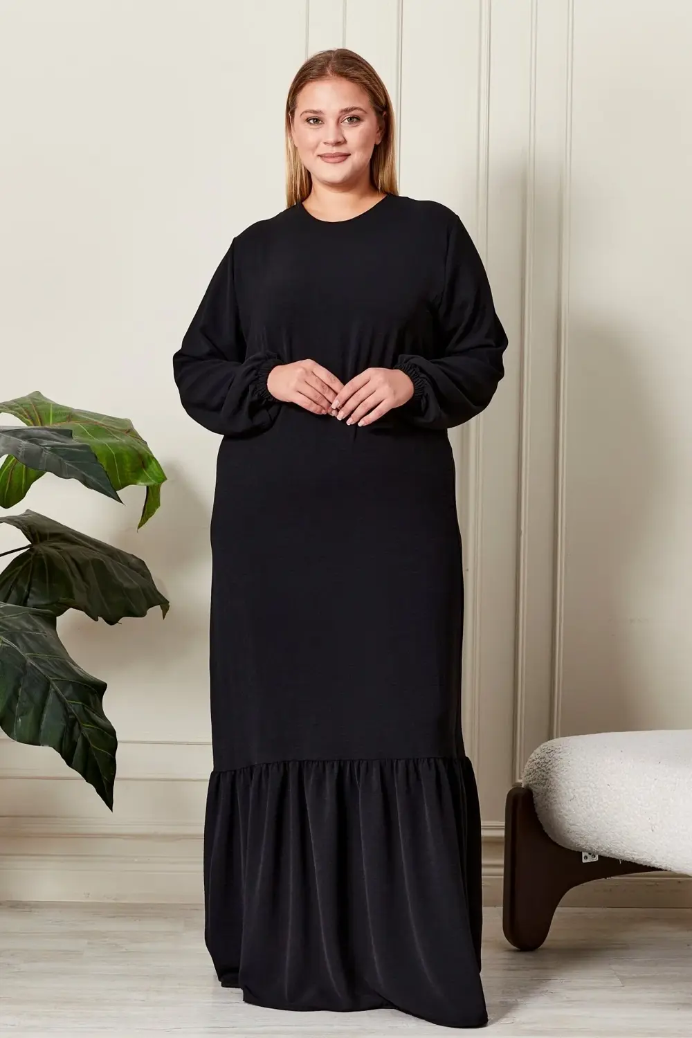 Yazlik Kadin Buyuk Beden Elbise Pileli Kadin Tesettur Elbise Ayro